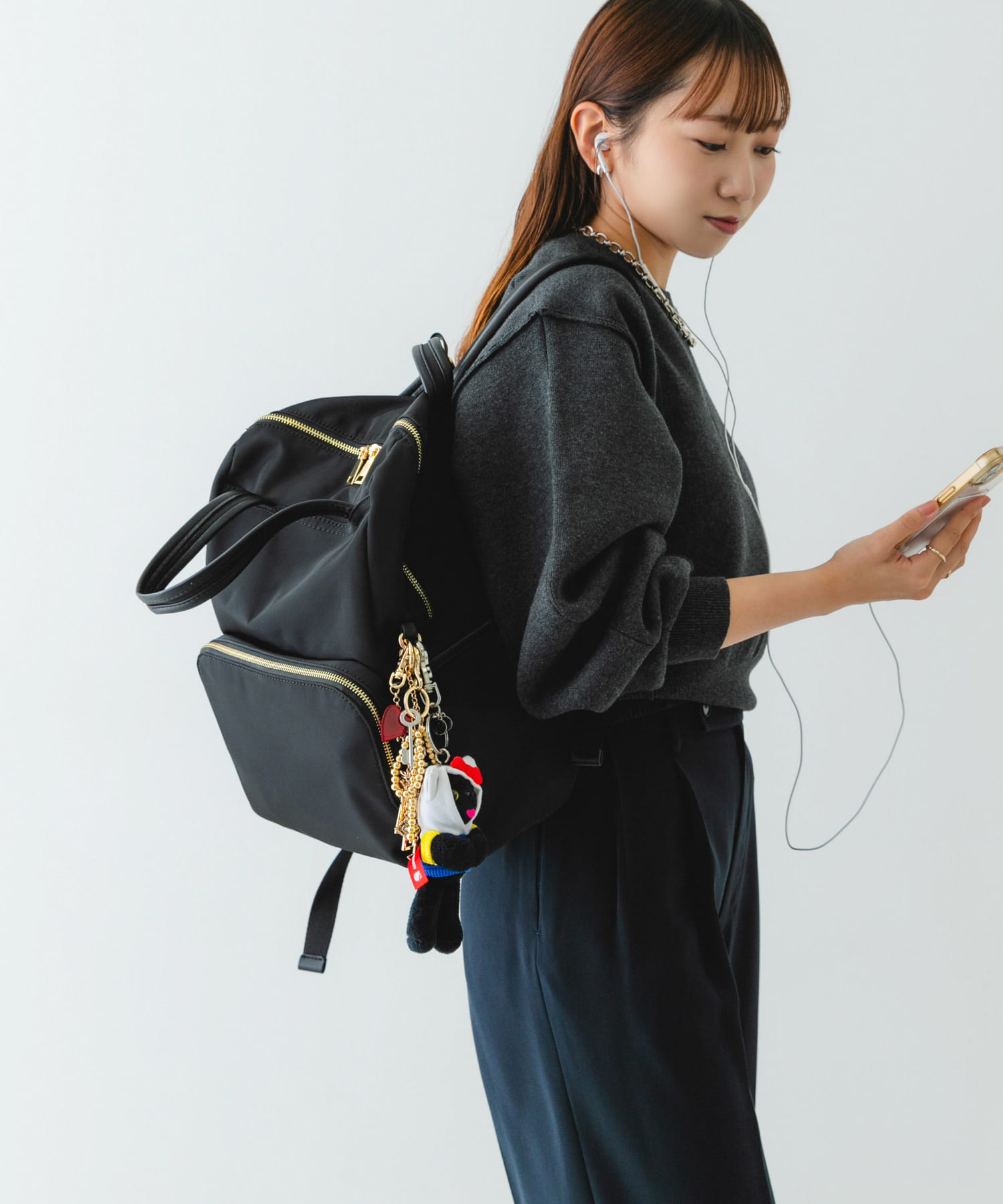 10ポケット撥水リュック BLACK One