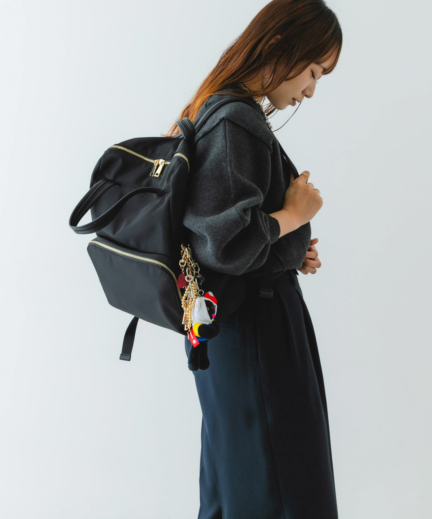 10ポケット撥水リュック BLACK One