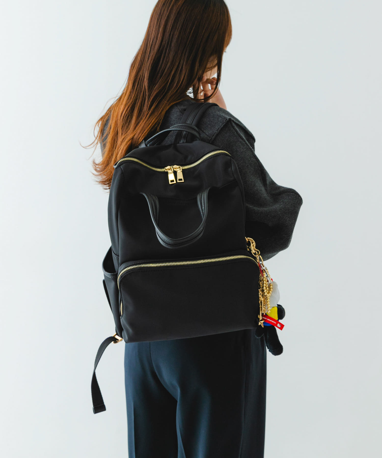 10ポケット撥水リュック BLACK One