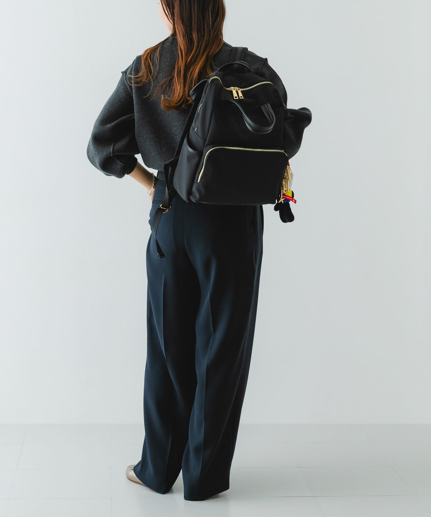 10ポケット撥水リュック BLACK One