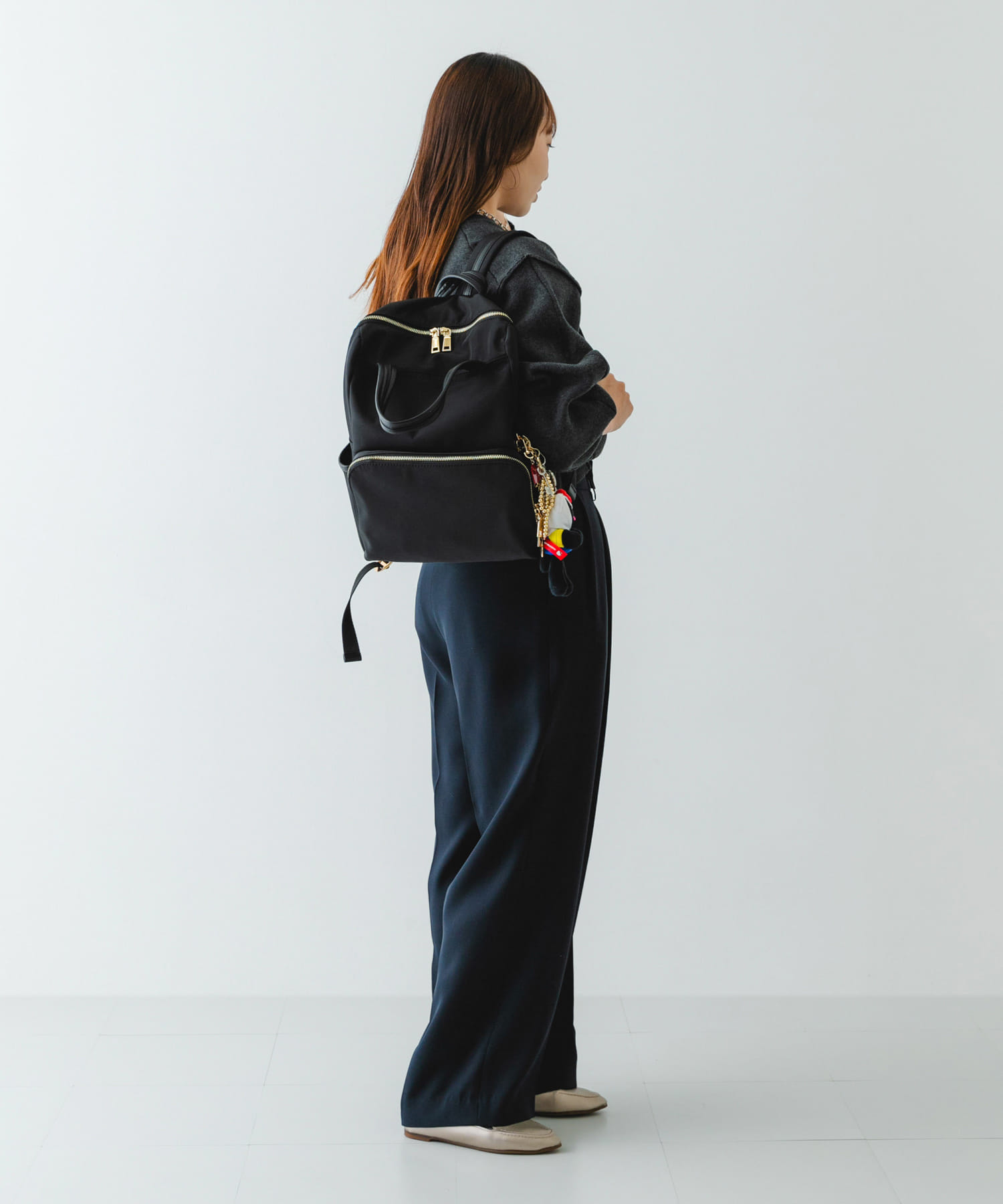 10ポケット撥水リュック BLACK One