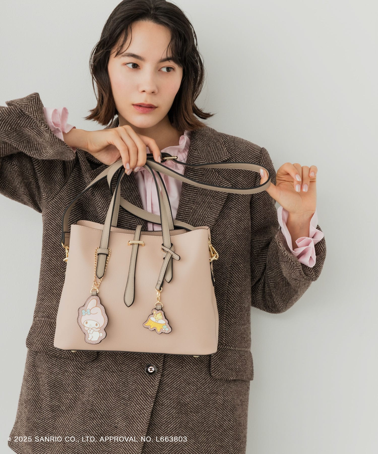 サンリオキャラクターズ チャーム付バッグ PINKxGRG One