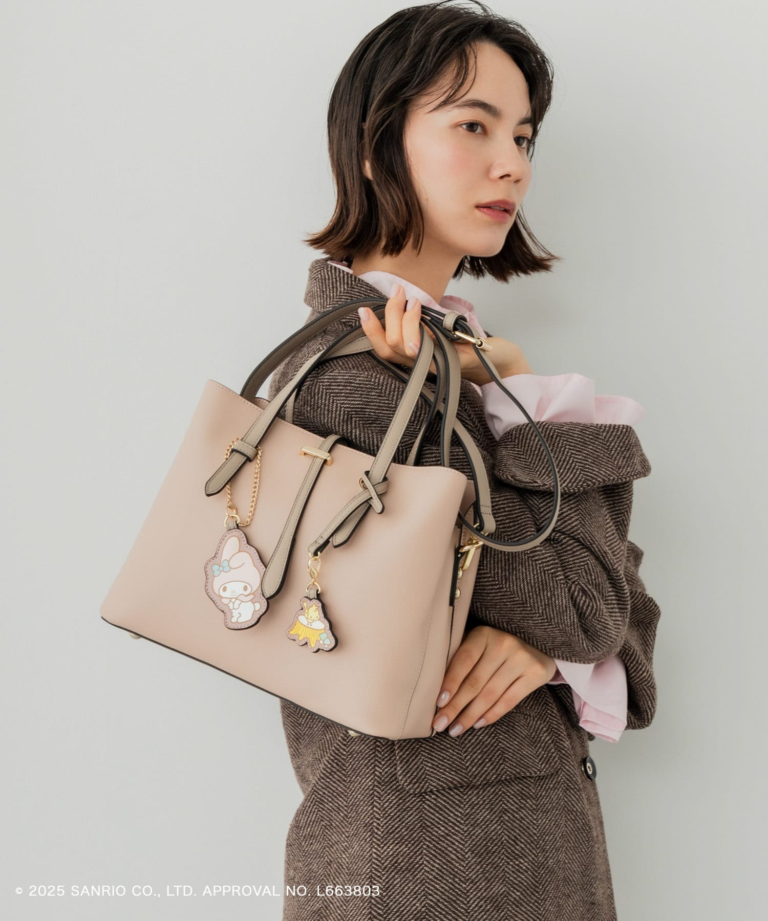 サンリオキャラクターズ チャーム付バッグ PINKxGRG One
