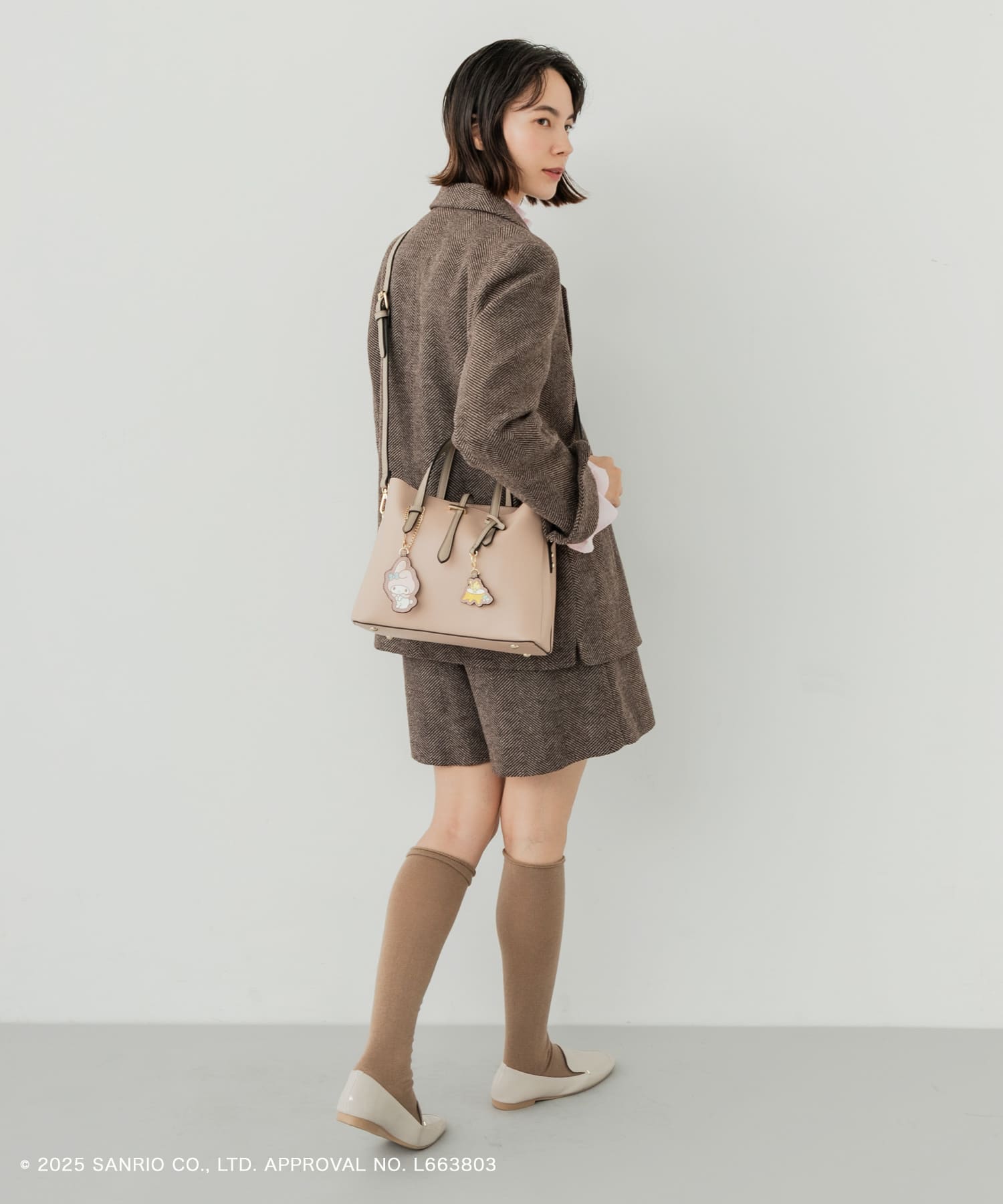 サンリオキャラクターズ チャーム付バッグ PINKxGRG One