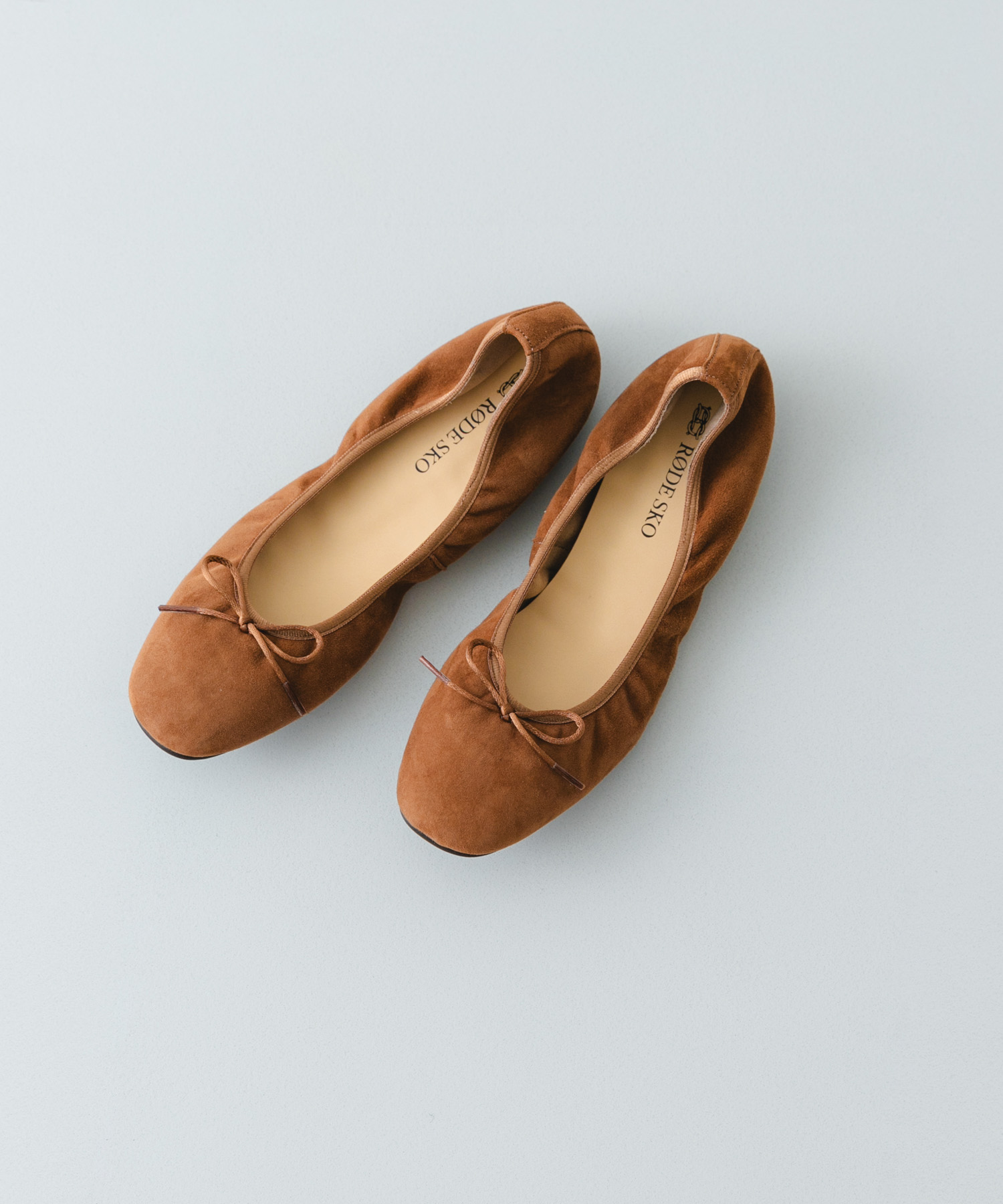 『WEB/一部店舗限定』『リアルレザー』シープスキンバレエシューズ CAMEL 36