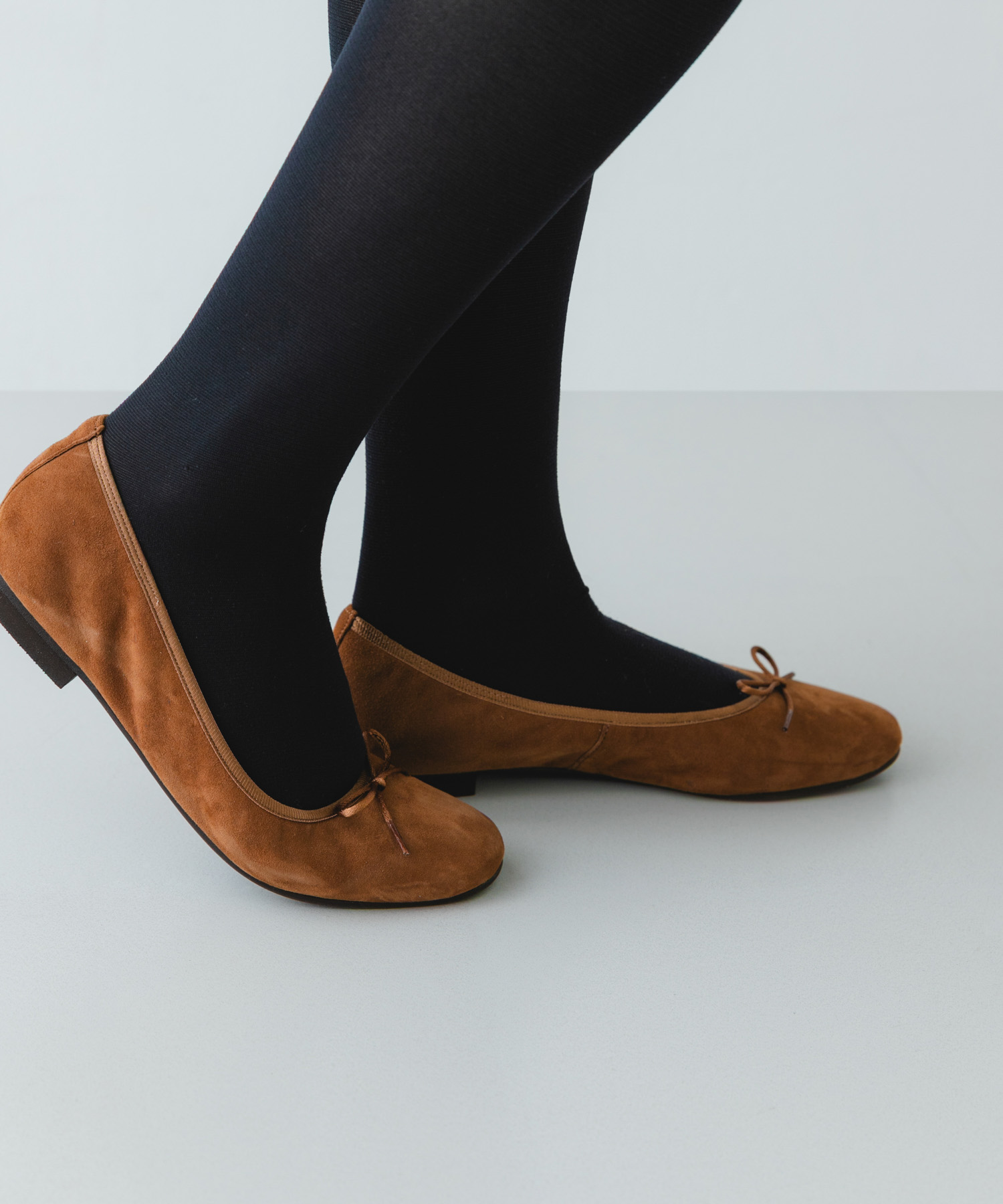 『WEB/一部店舗限定』『リアルレザー』シープスキンバレエシューズ CAMEL 36