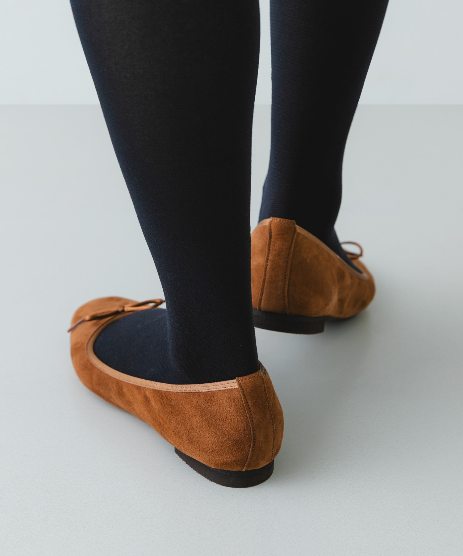 『WEB/一部店舗限定』『リアルレザー』シープスキンバレエシューズ CAMEL 36