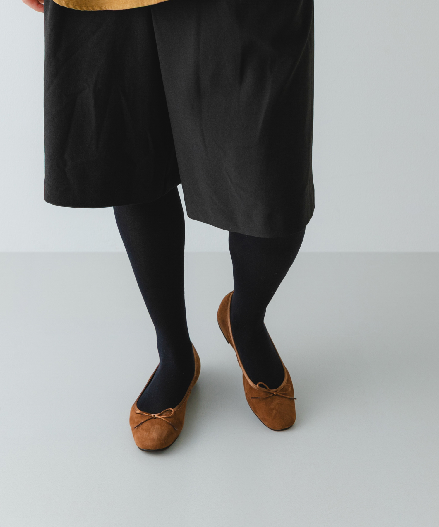 『WEB/一部店舗限定』『リアルレザー』シープスキンバレエシューズ CAMEL 36