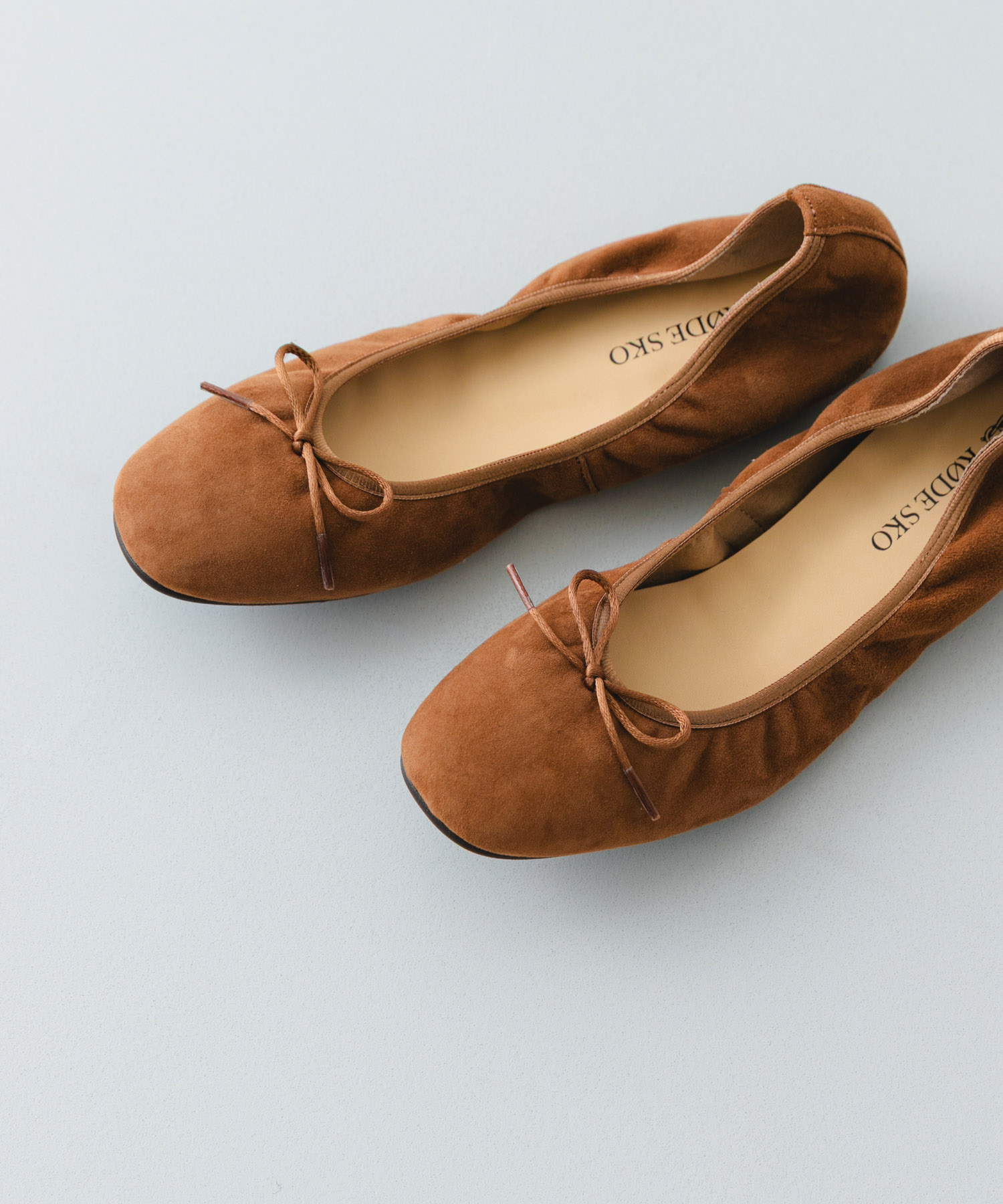 『WEB/一部店舗限定』『リアルレザー』シープスキンバレエシューズ CAMEL 36