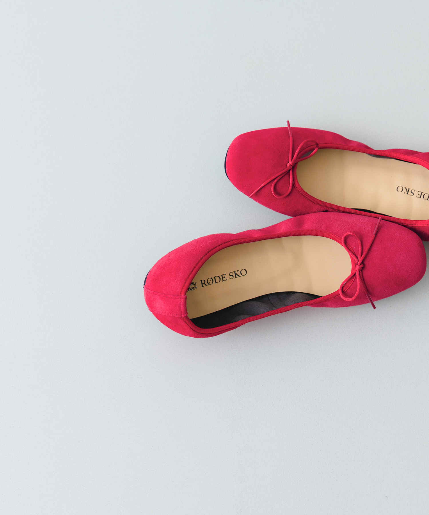 『WEB/一部店舗限定』『リアルレザー』シープスキンバレエシューズ RED 36