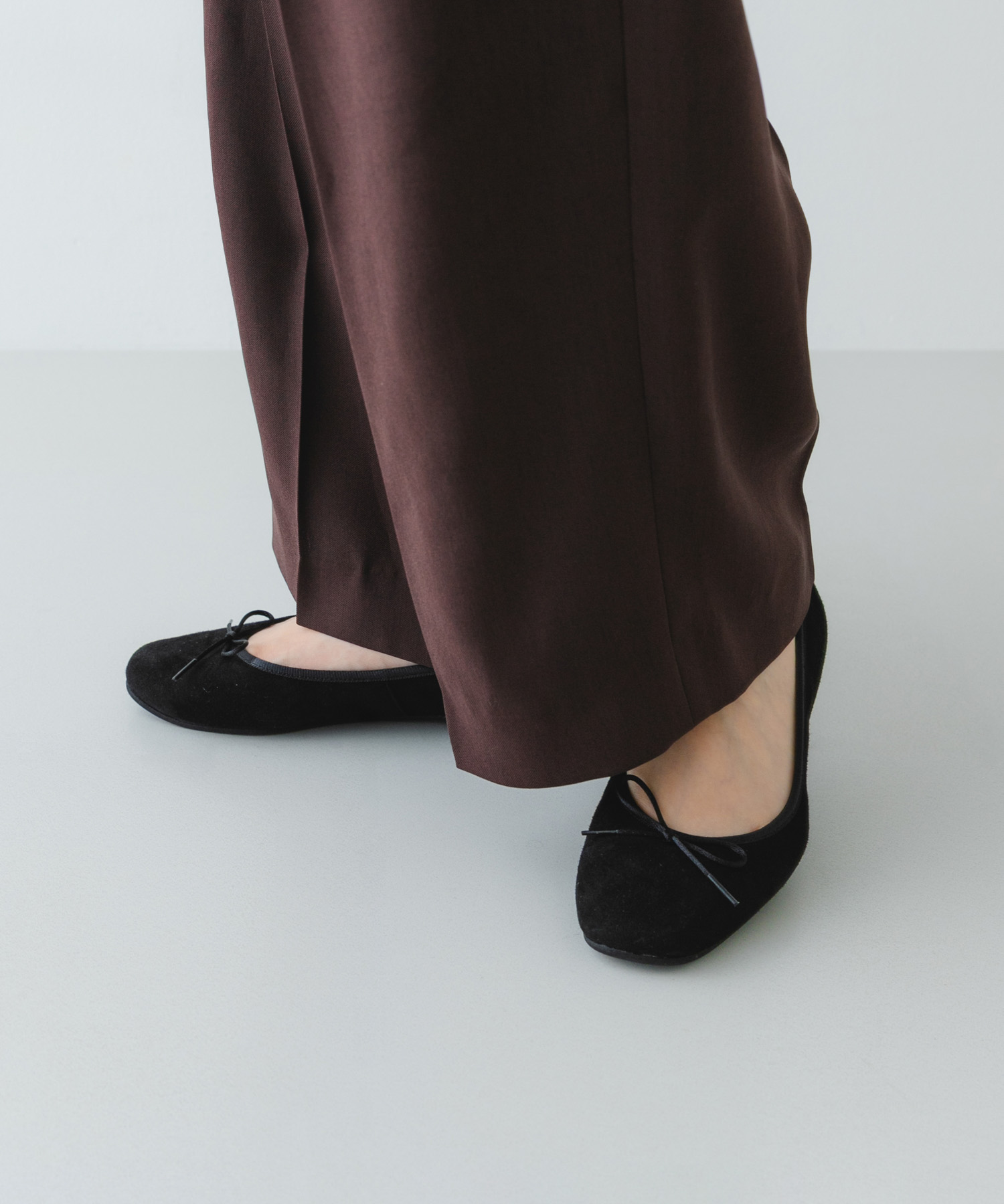 『WEB/一部店舗限定』『リアルレザー』シープスキンバレエシューズ BLACK 36