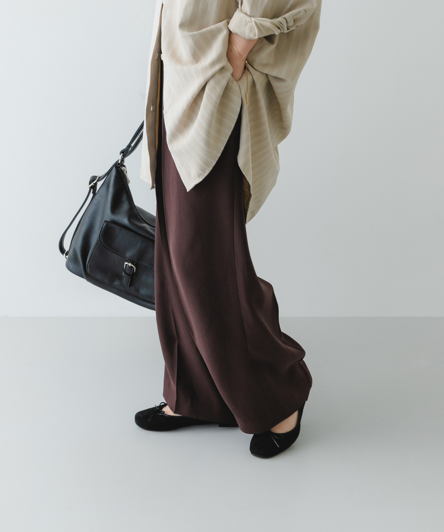 『WEB/一部店舗限定』『リアルレザー』シープスキンバレエシューズ BLACK 36