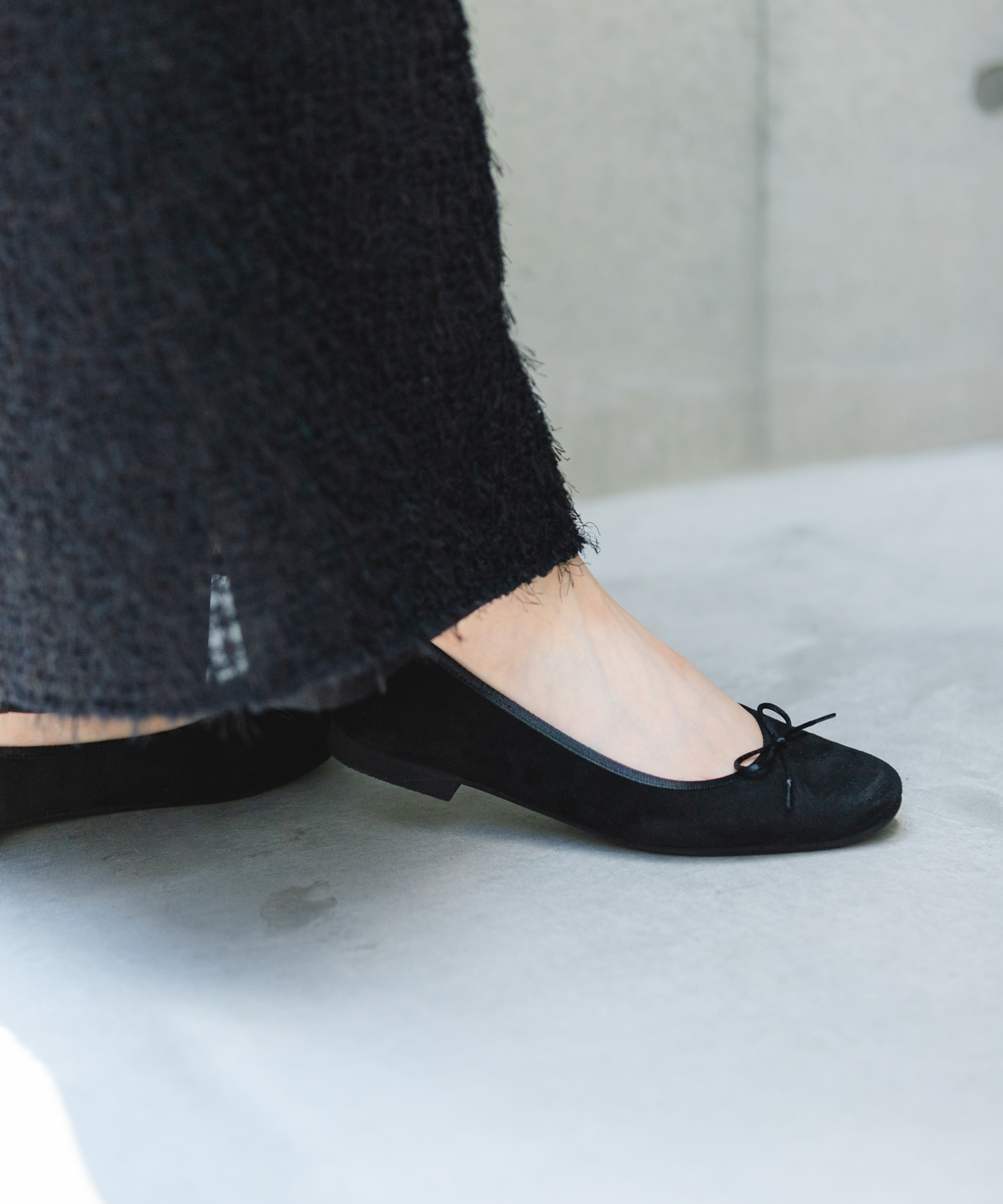 『WEB/一部店舗限定』『リアルレザー』シープスキンバレエシューズ BLACK 36
