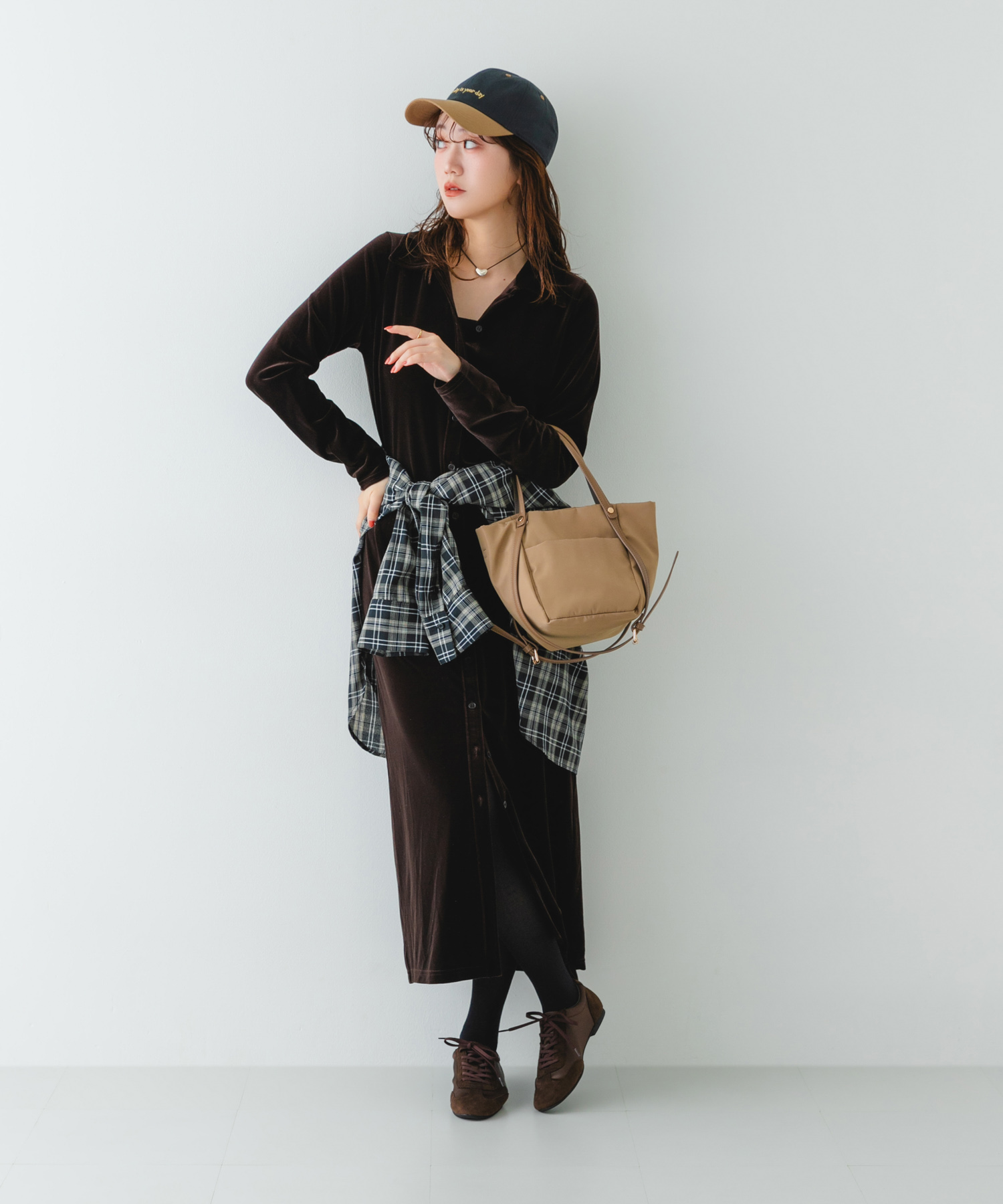 『WEB/一部店舗限定』ストレッチシューレースシューズ BROWN 36