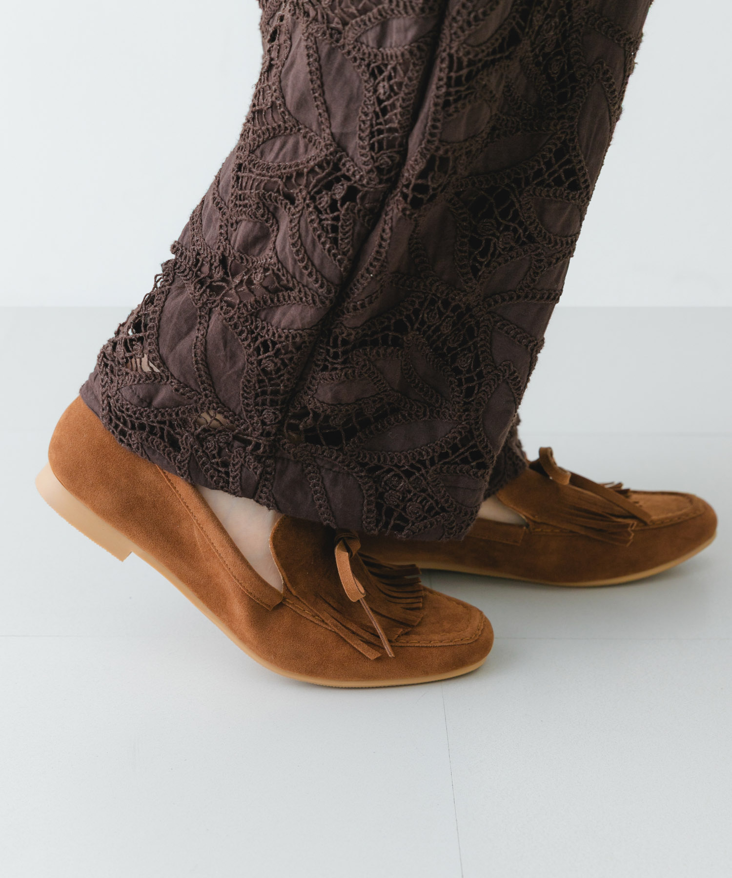 リボンフリンジローファー BROWN 36