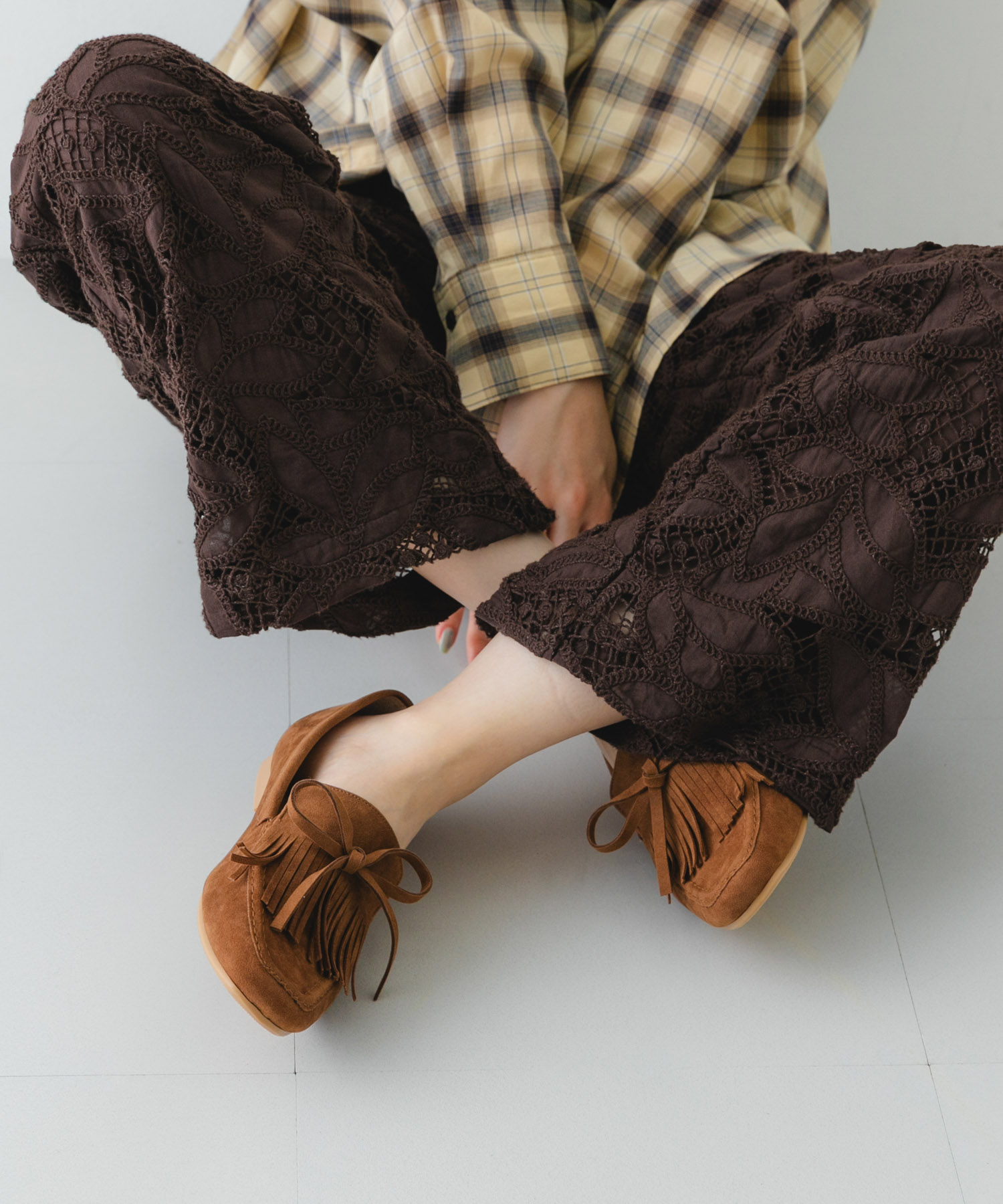 リボンフリンジローファー BROWN 36