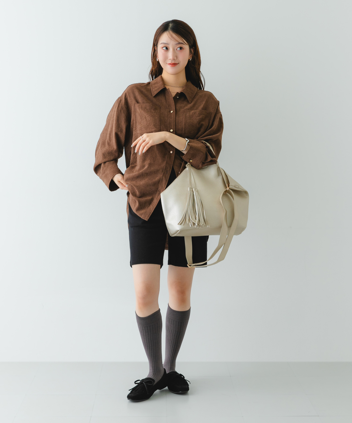 リボンフリンジローファー BLACK 36
