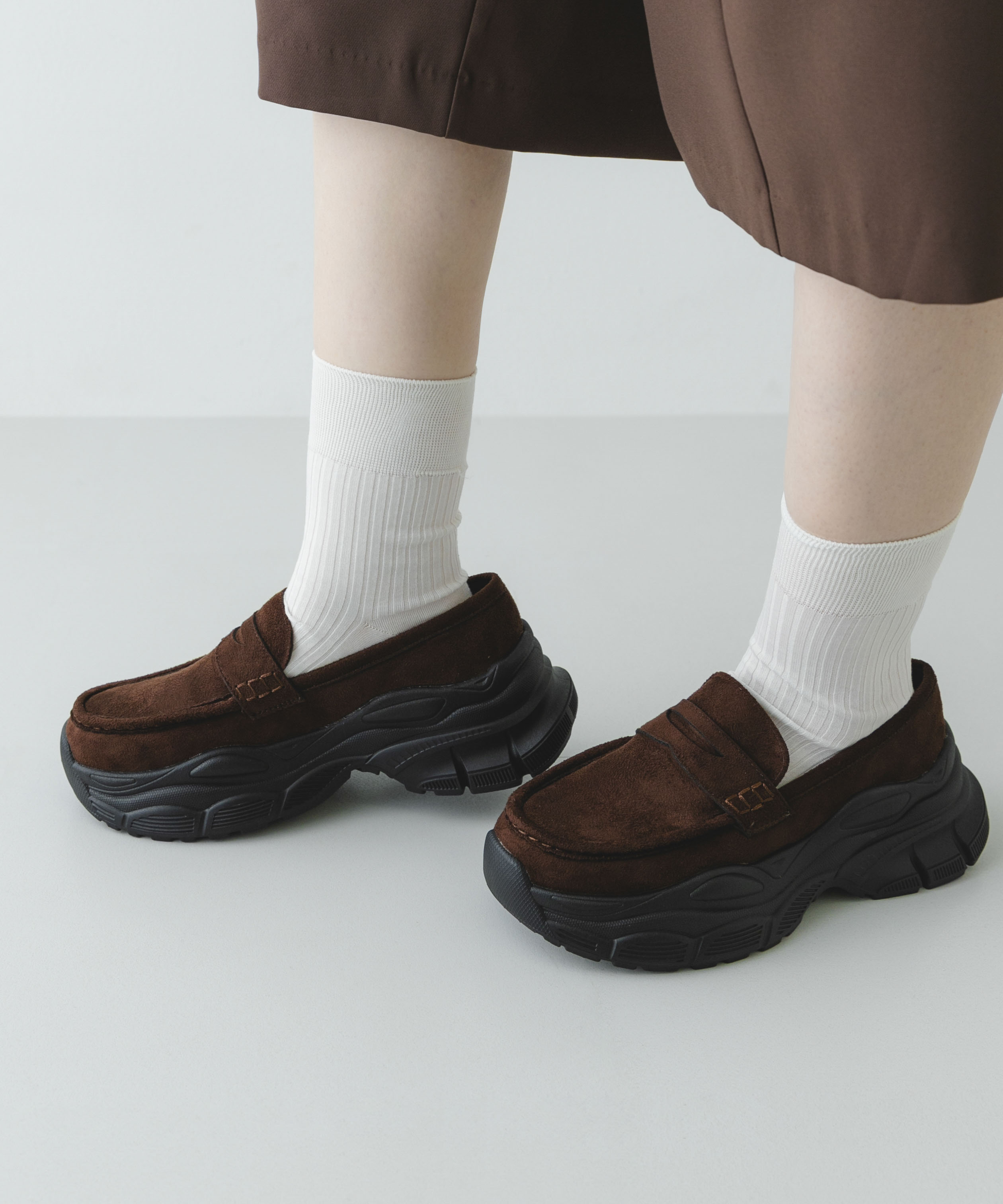 ボリュームソールローファー DARK BROWN 36