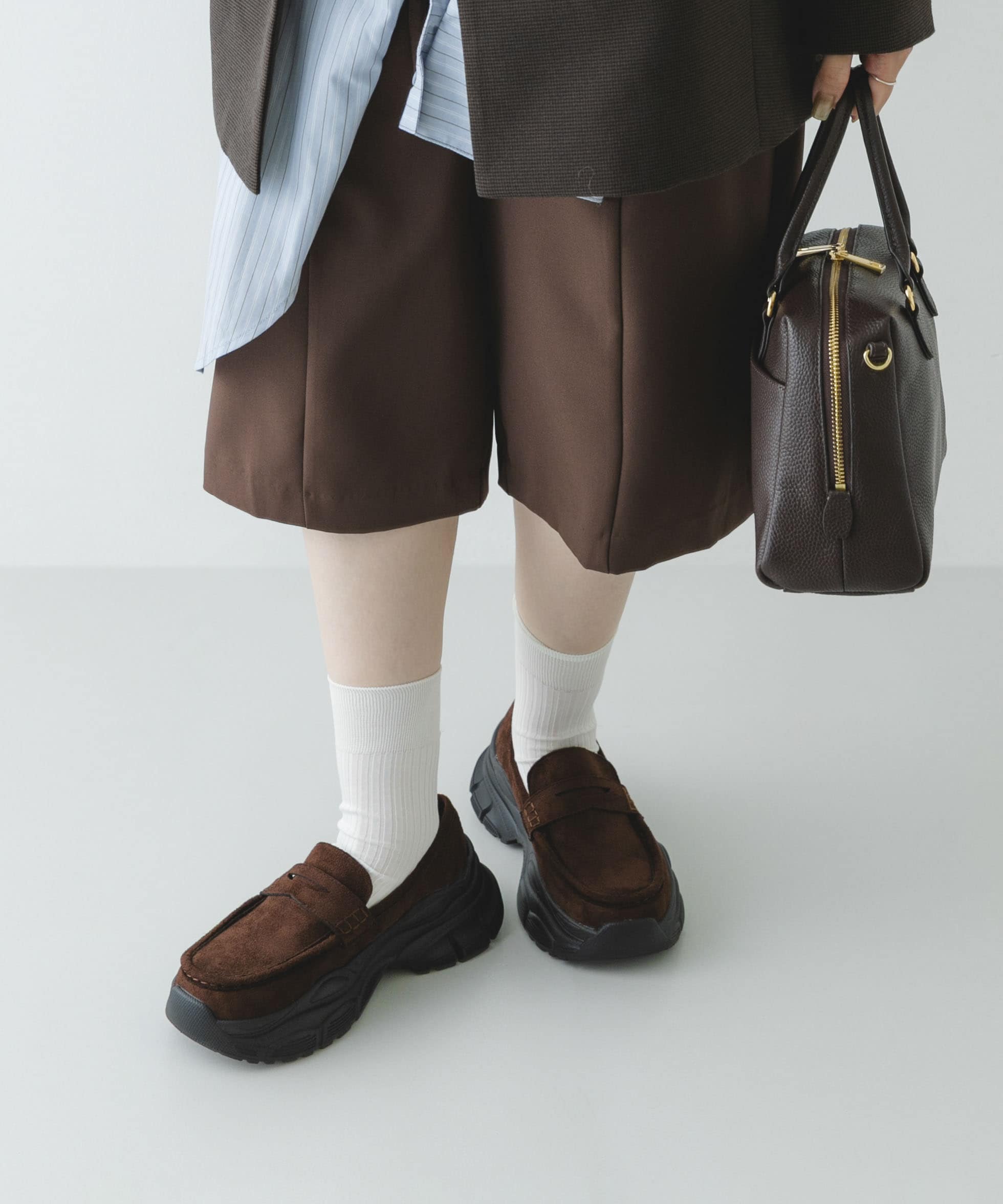 ボリュームソールローファー DARK BROWN 36