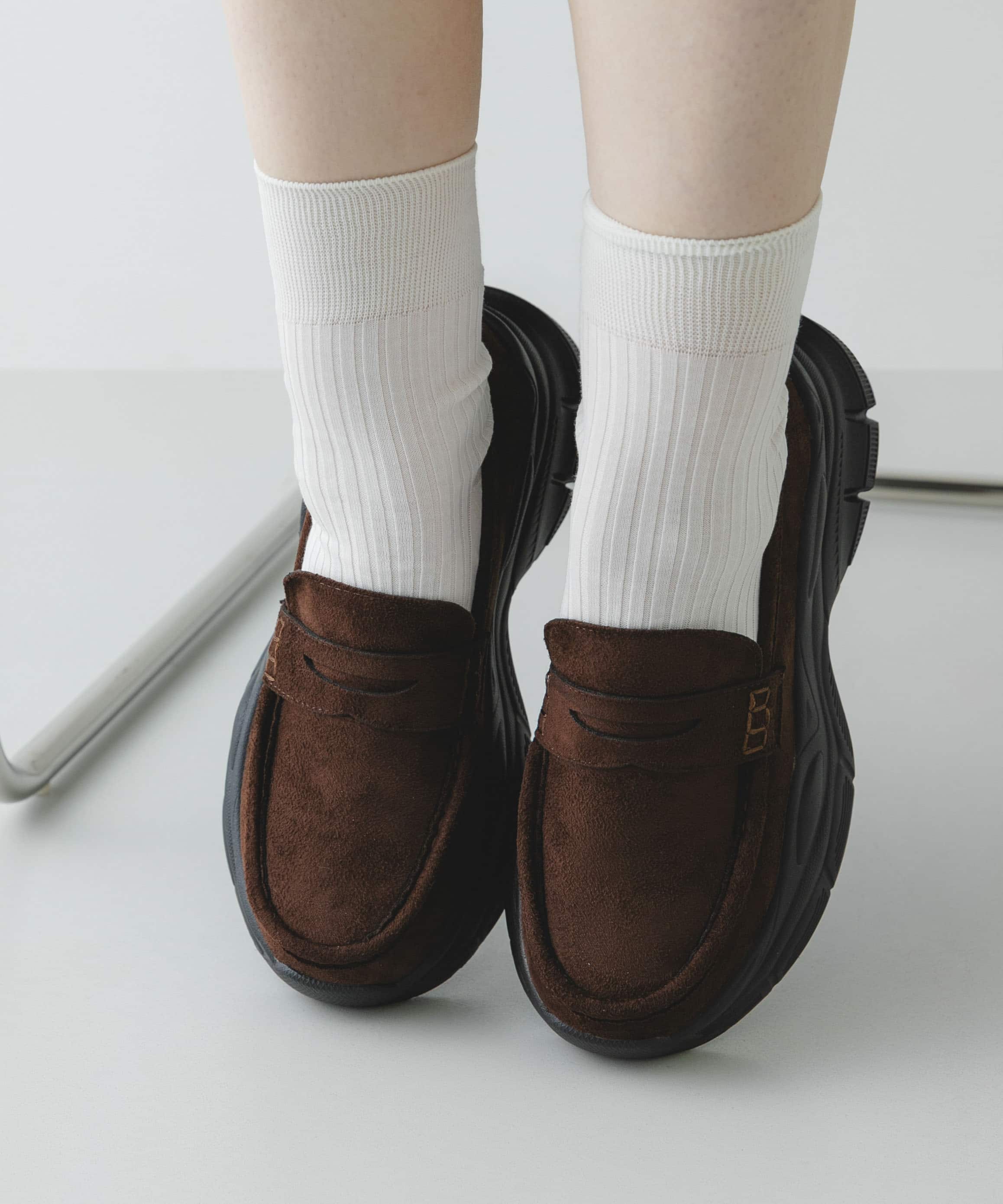 ボリュームソールローファー DARK BROWN 36