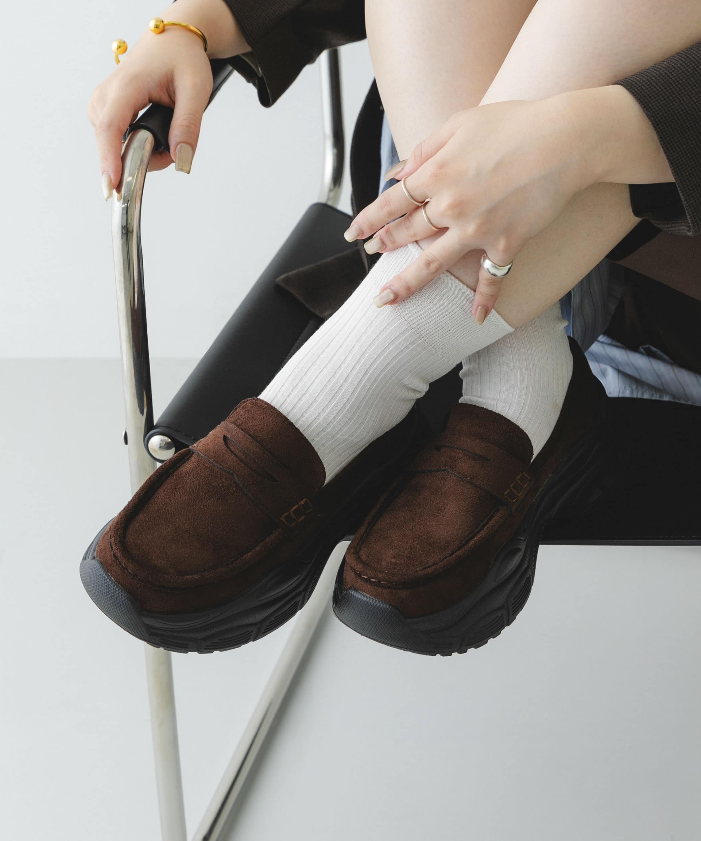 ボリュームソールローファー DARK BROWN 36