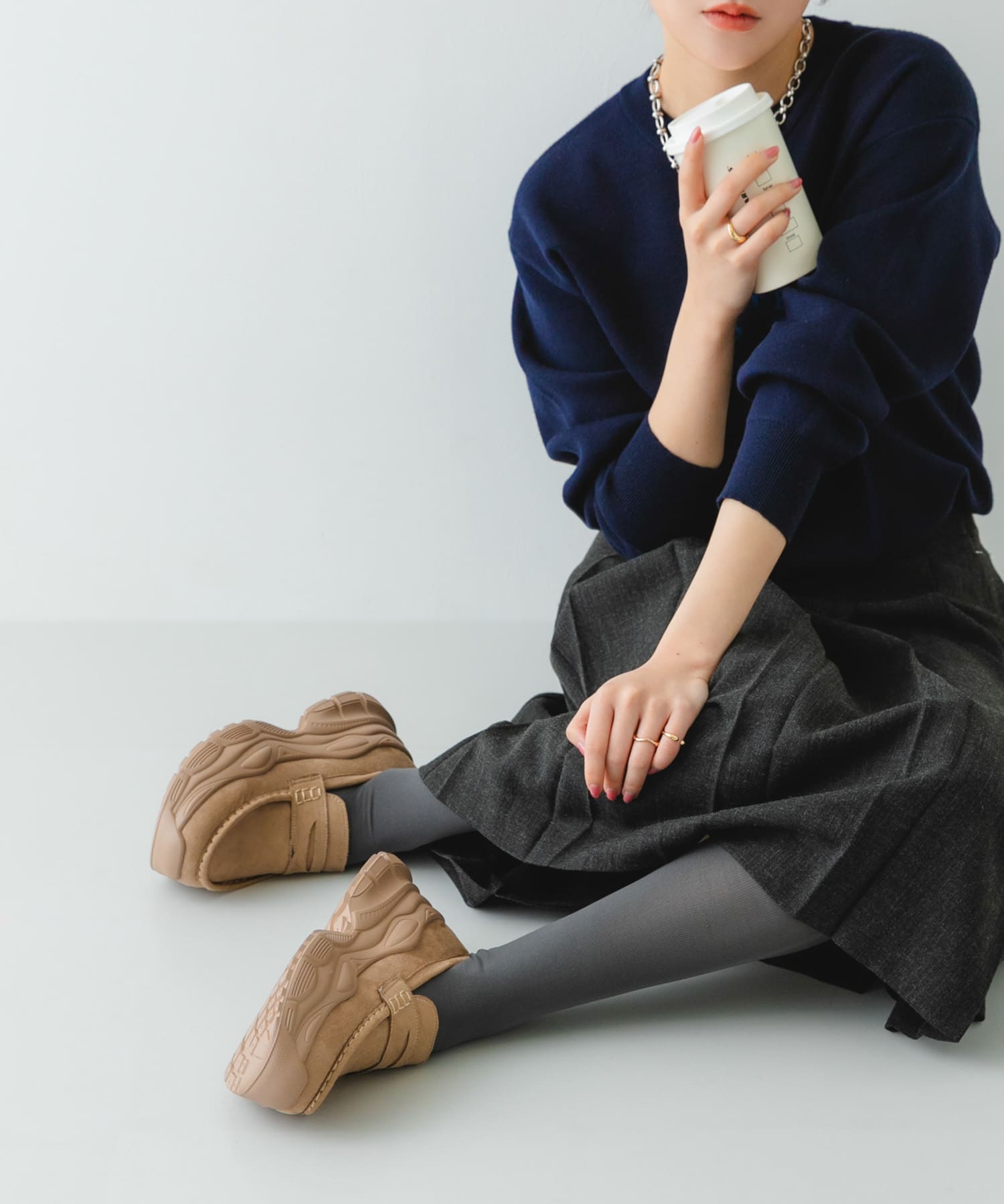 ボリュームソールローファー BEIGE 36