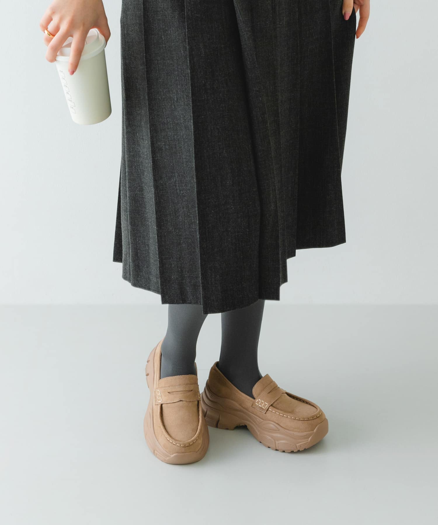 ボリュームソールローファー BEIGE 36