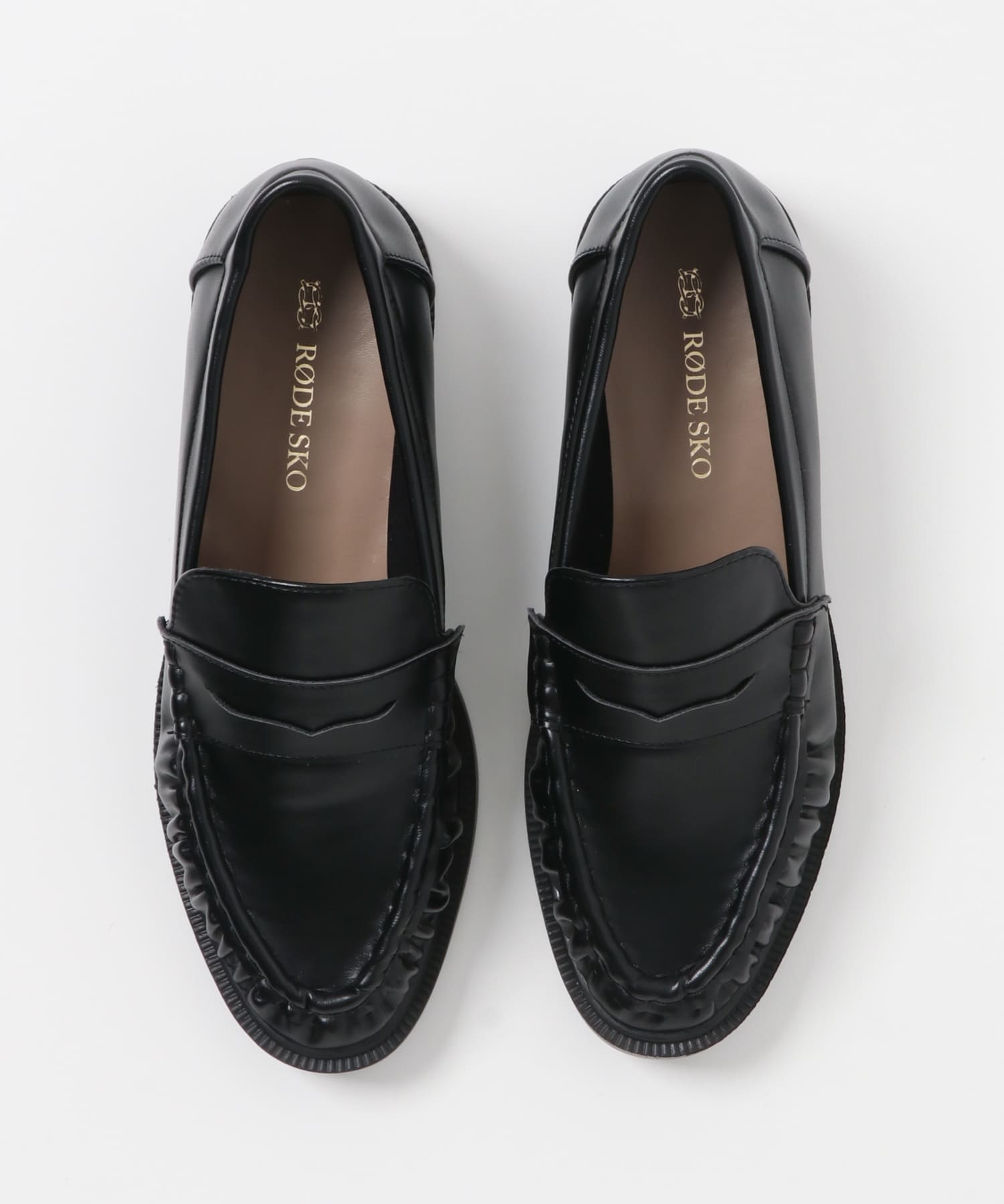 ギャザーローファー BLACK 36