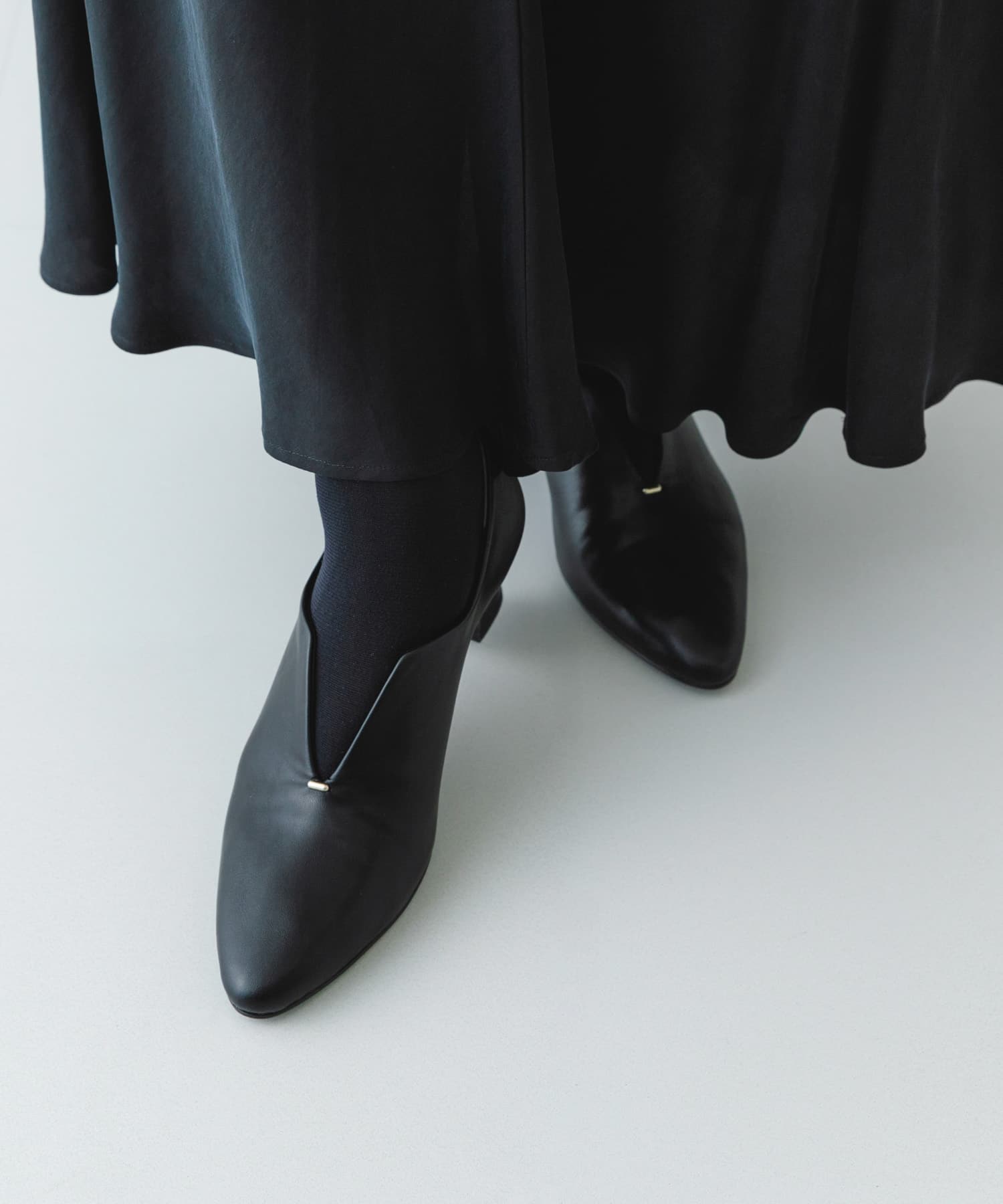 プチメタルスリットパンプス BLACK 36