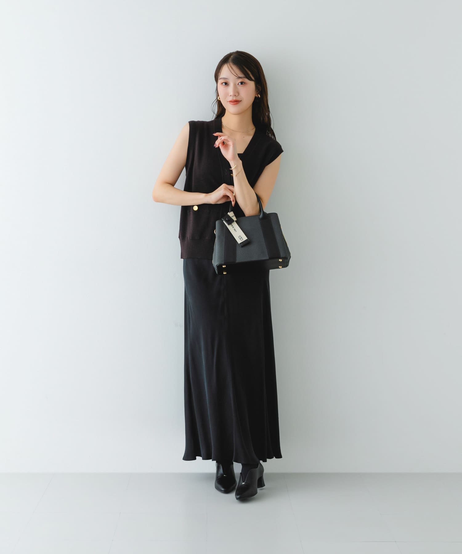 プチメタルスリットパンプス BLACK 36