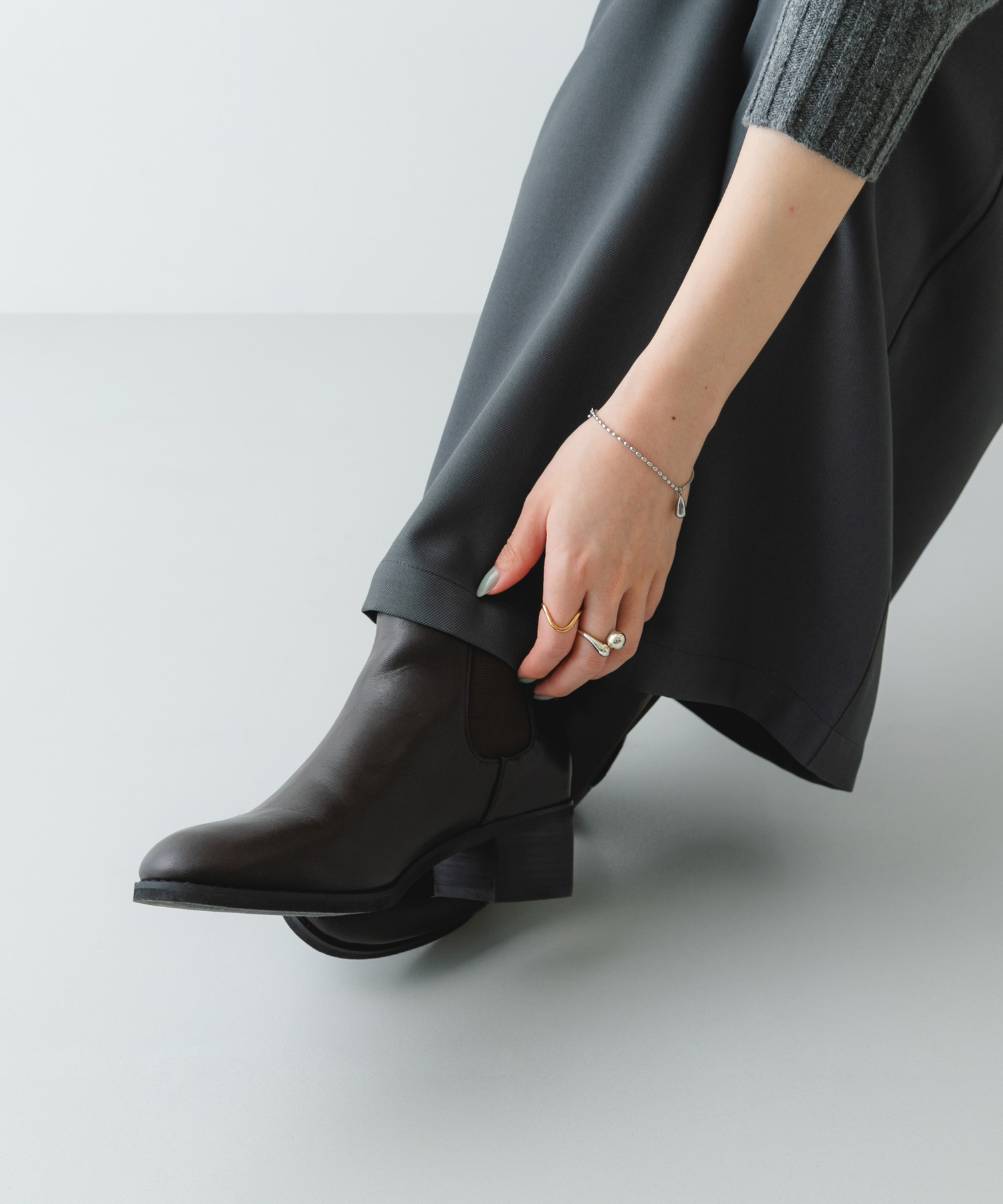 撥水サイドゴアブーツ D.BROWN 36