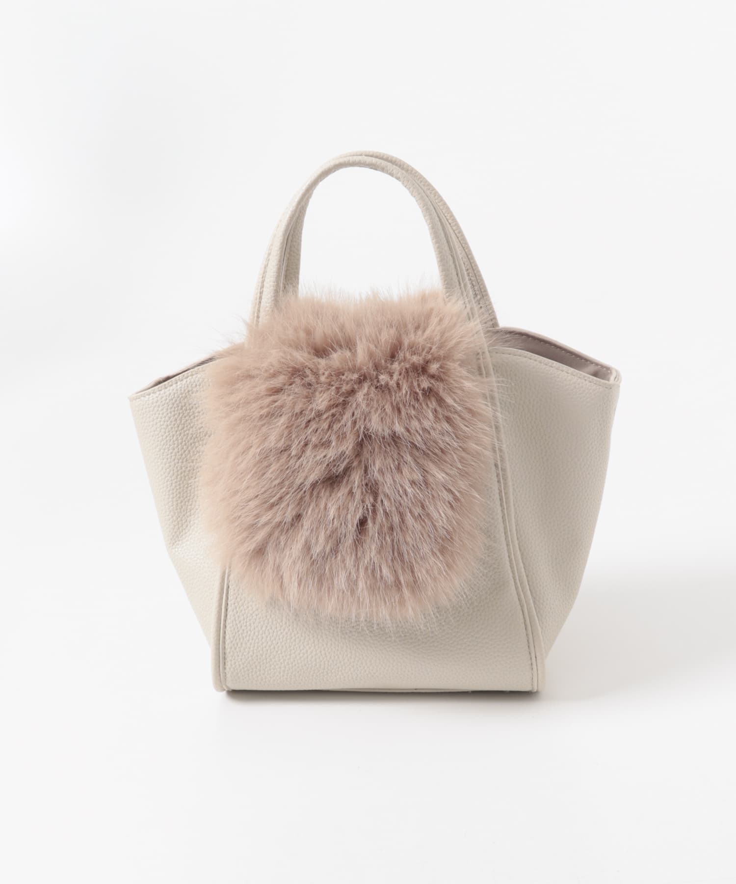 フラッフィーフラップハンドバッグ BEIGE one