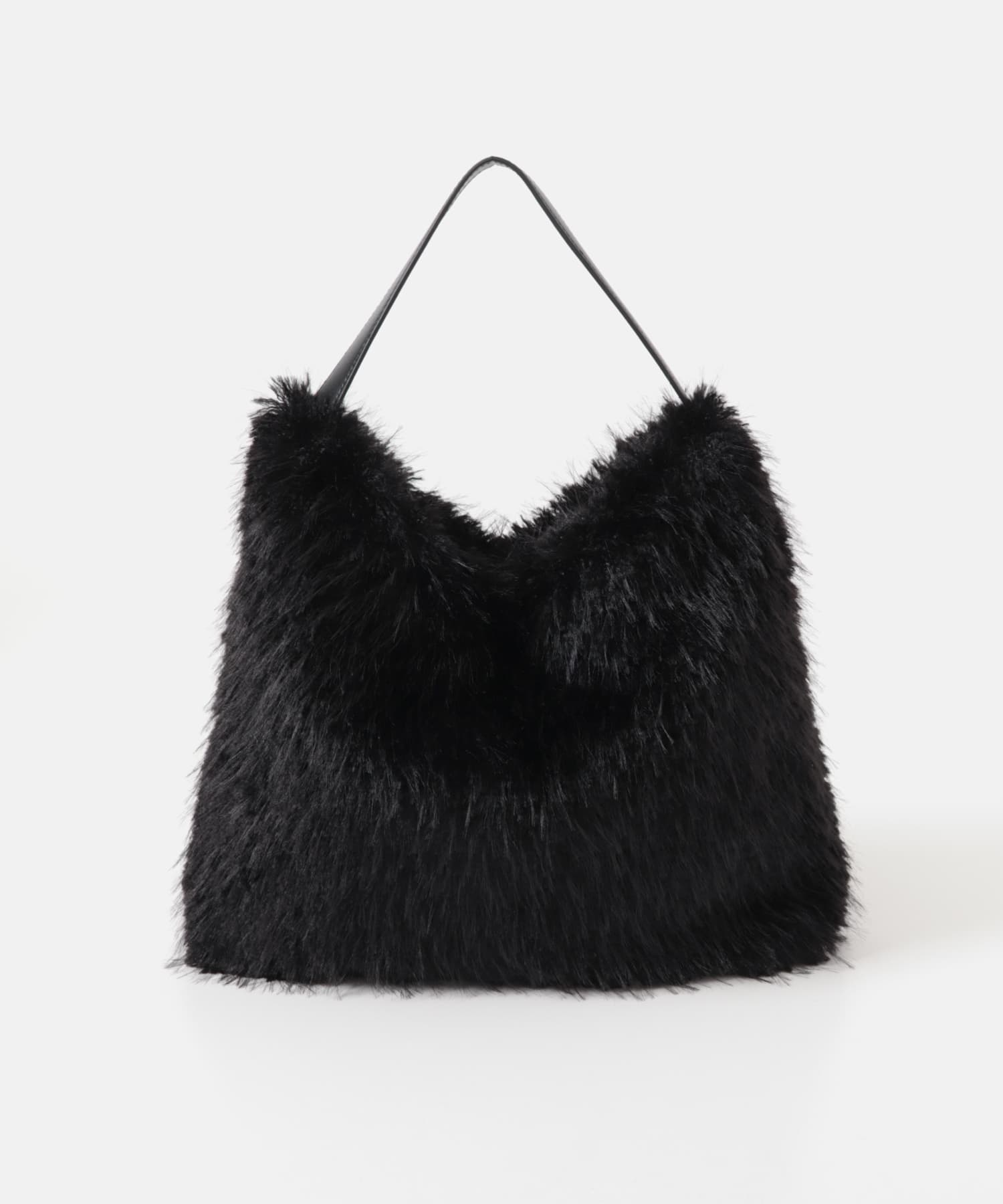 フラッフィーワンハンドルバッグ BLACK one