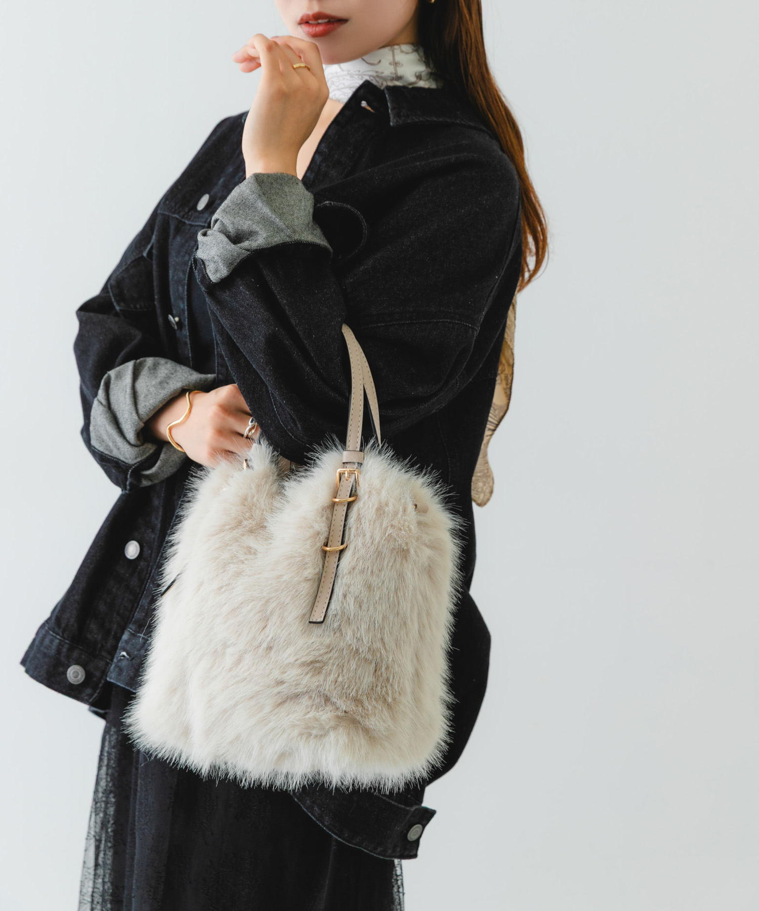 フラッフィー2WAYバッグ IVORY one