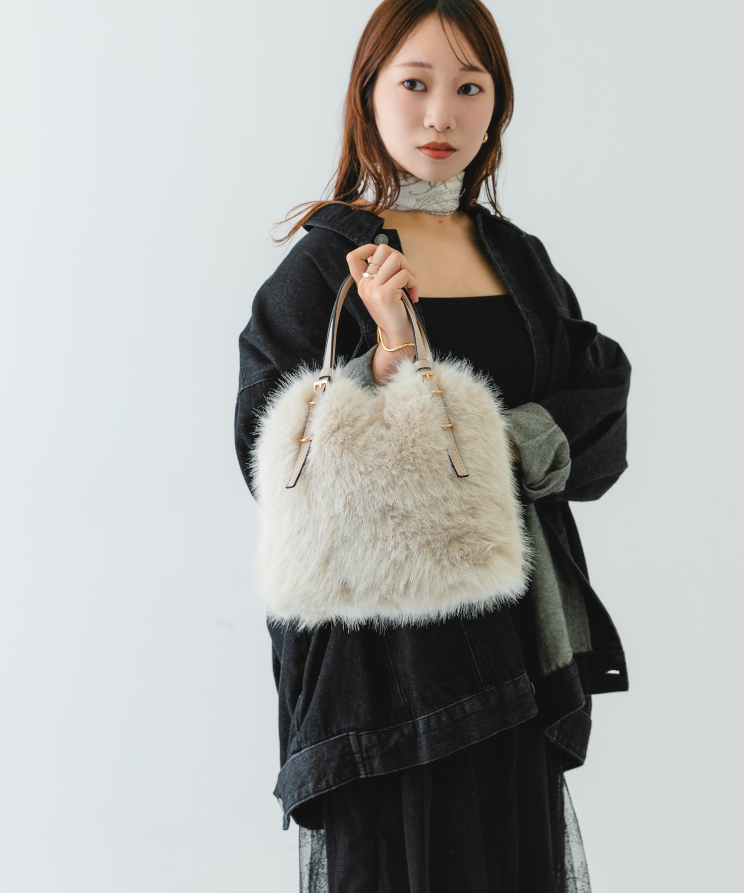 フラッフィー2WAYバッグ IVORY one