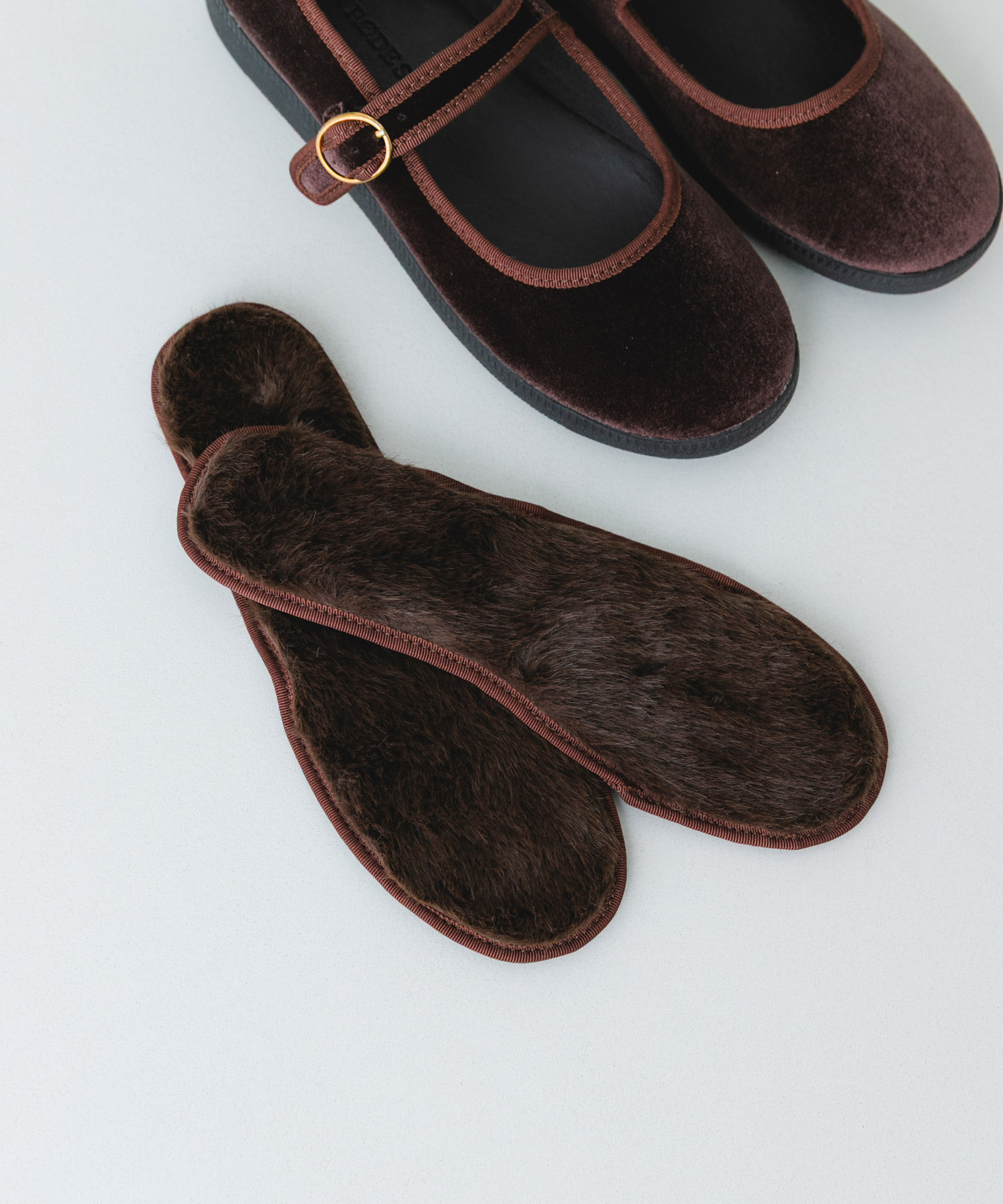 撥水ベロア2WAYメリージェーン BROWN 36