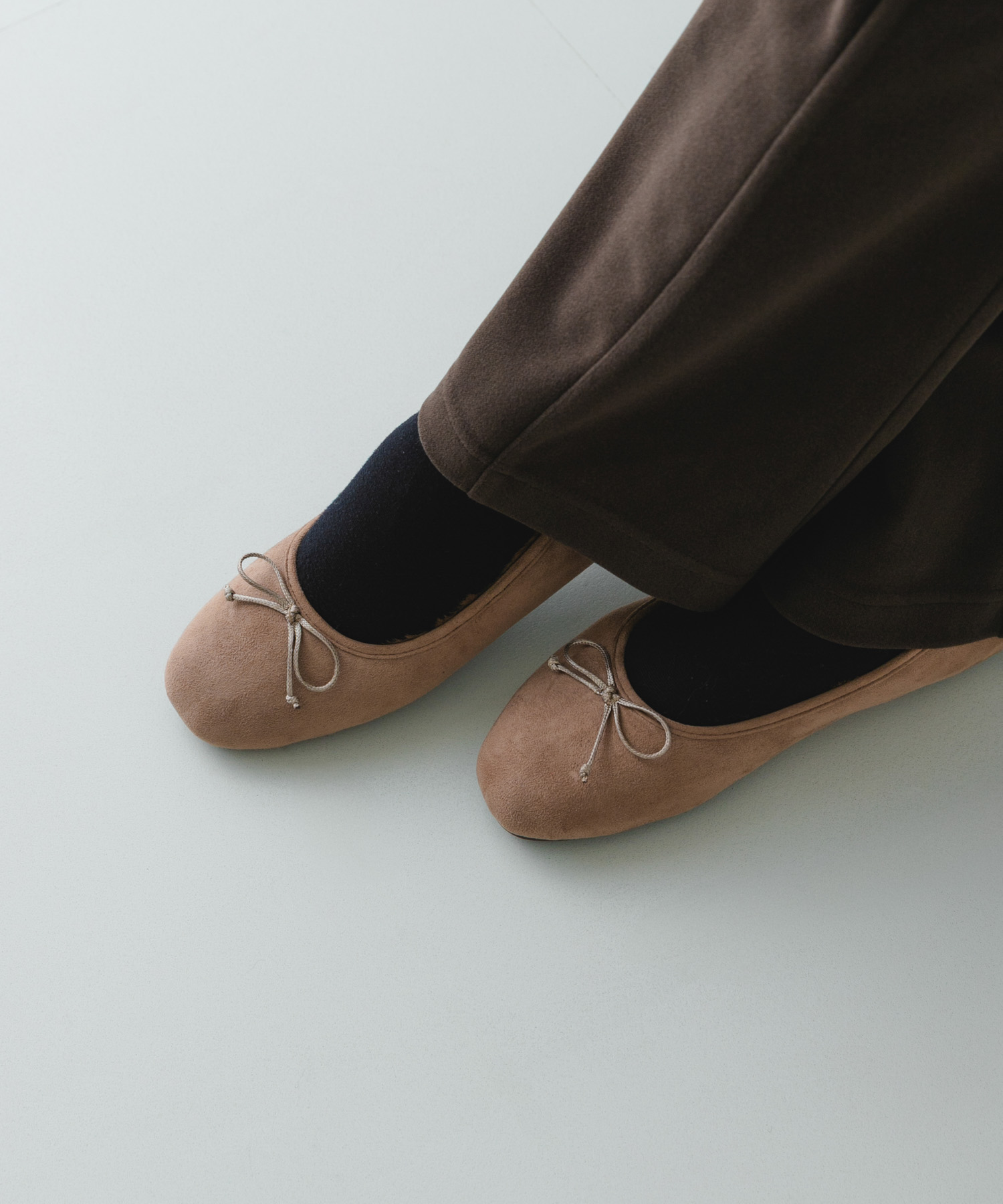 撥水フラッフィーバレエシューズ MOCHA 36