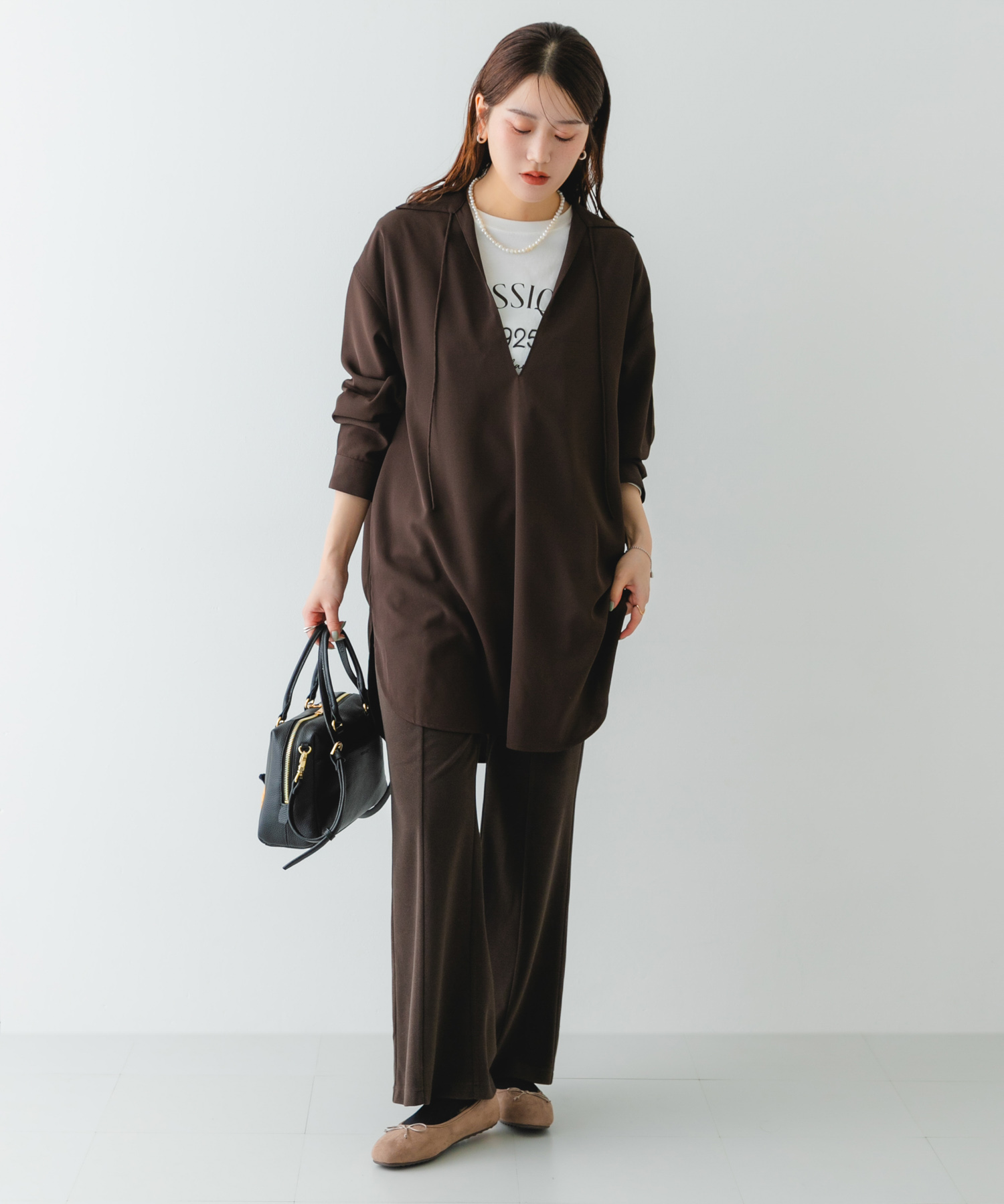 撥水フラッフィーバレエシューズ MOCHA 37