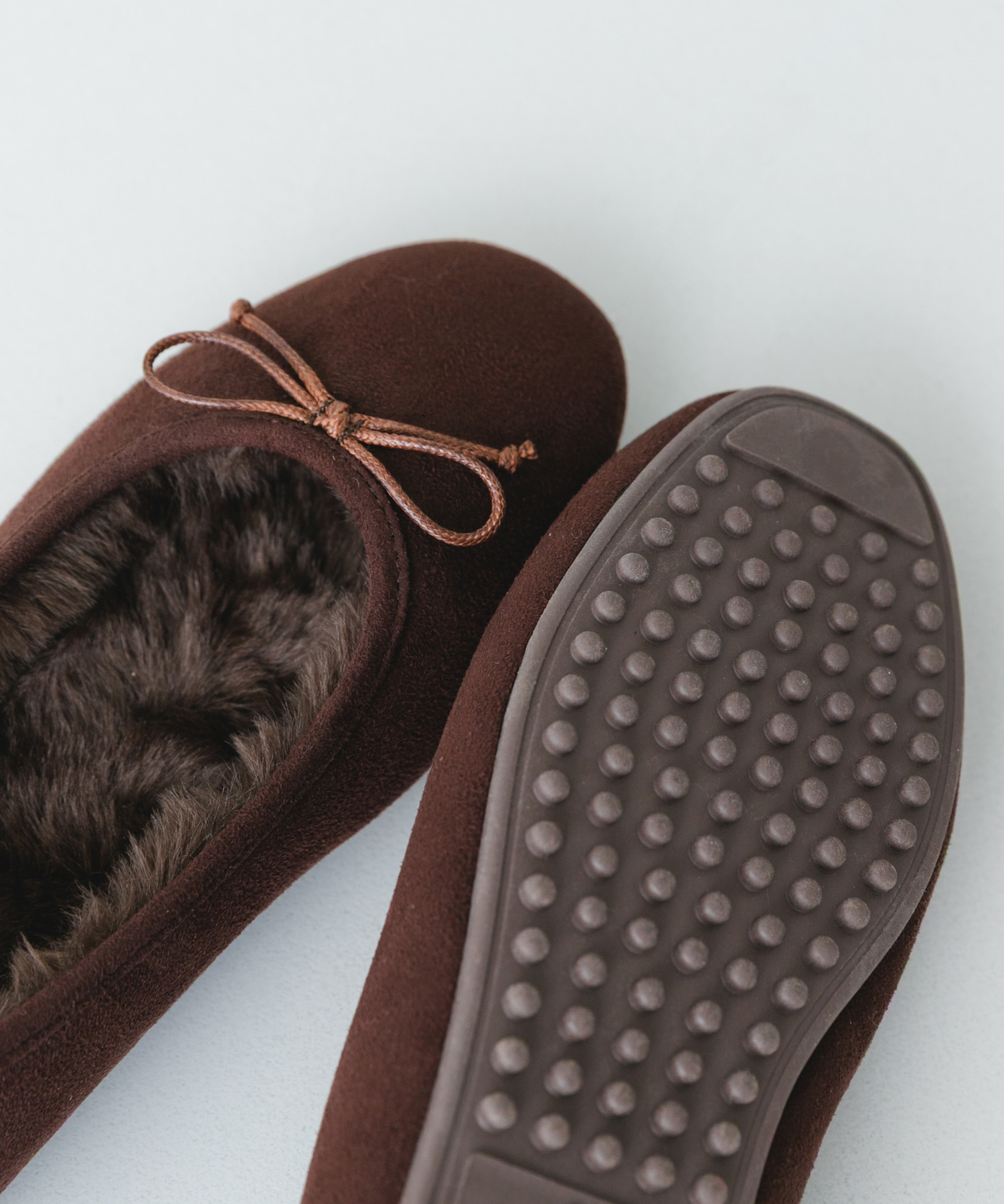 撥水フラッフィーバレエシューズ DARK BROWN 36