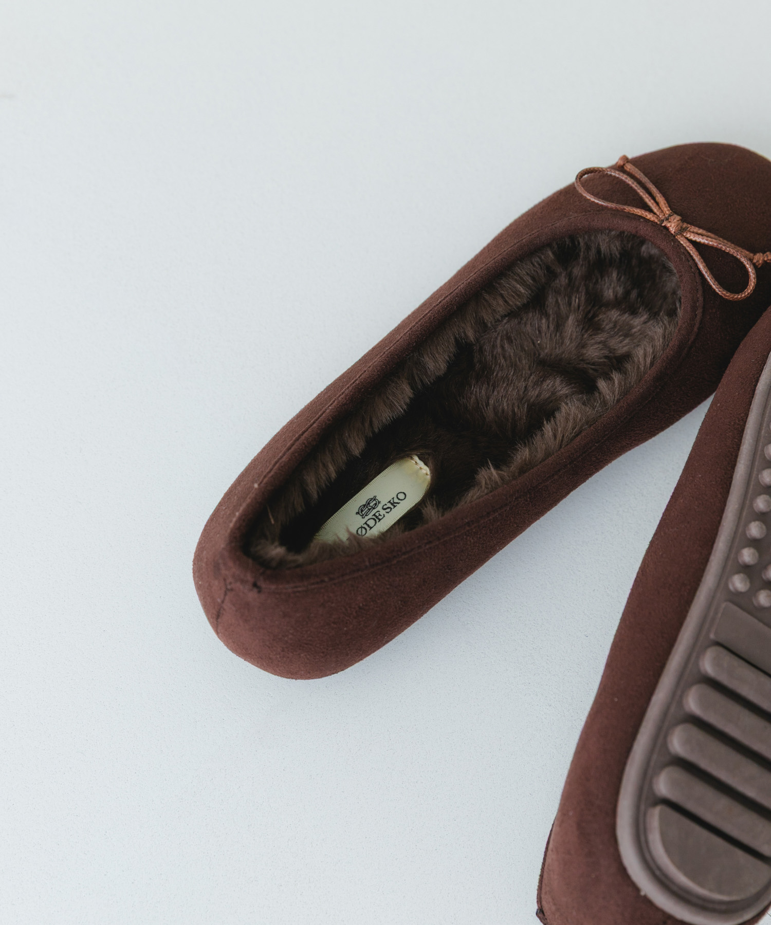 撥水フラッフィーバレエシューズ DARK BROWN 36