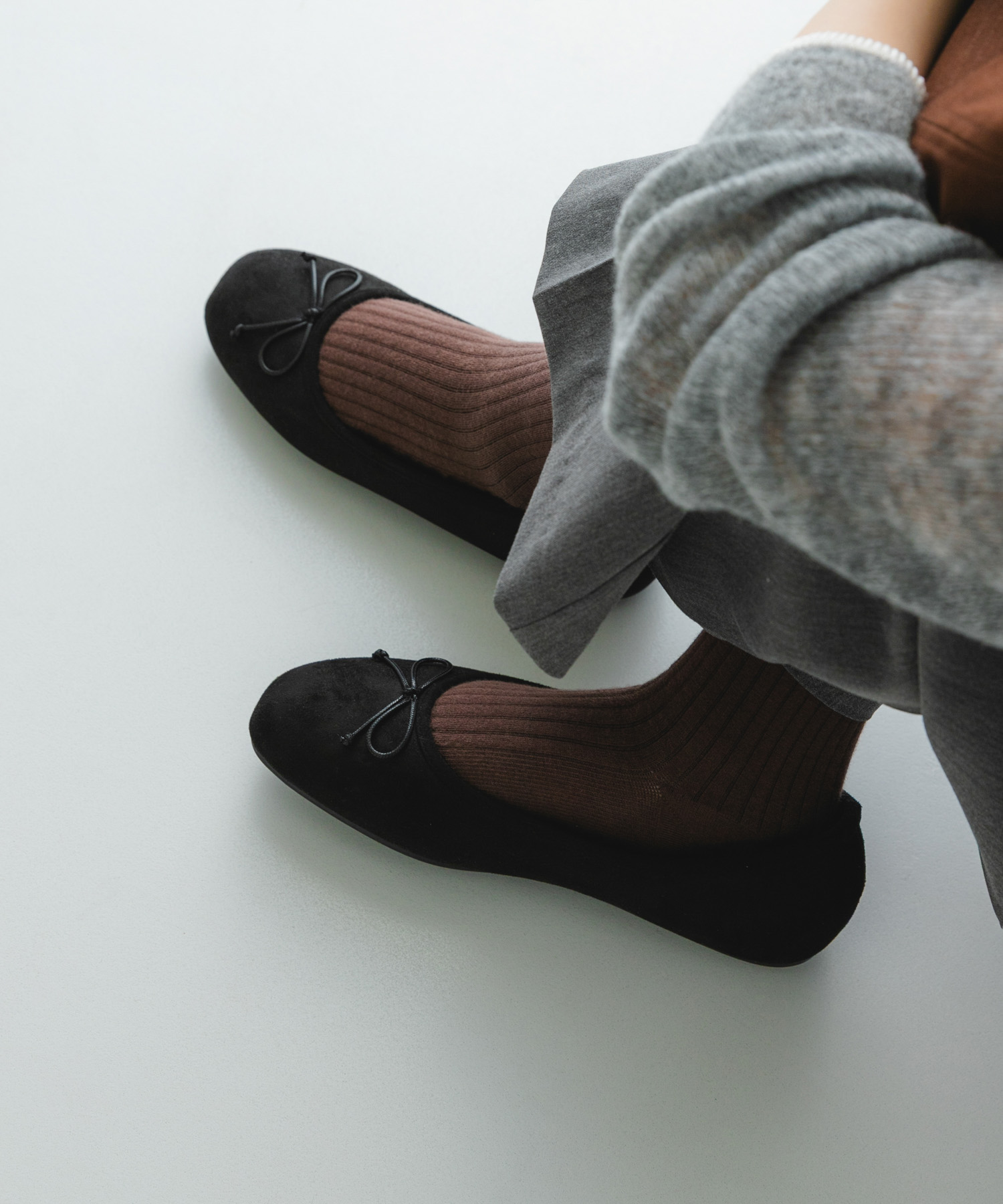 撥水フラッフィーバレエシューズ BLACK 36