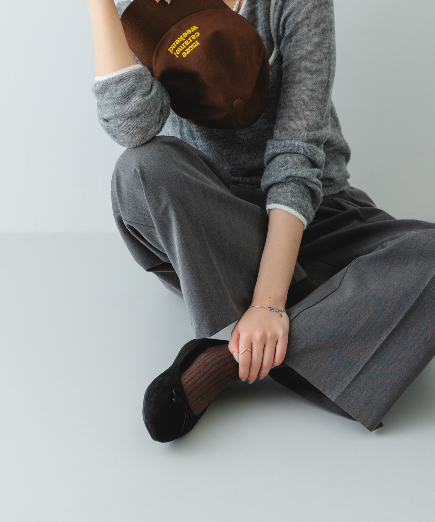 撥水フラッフィーバレエシューズ BLACK 37