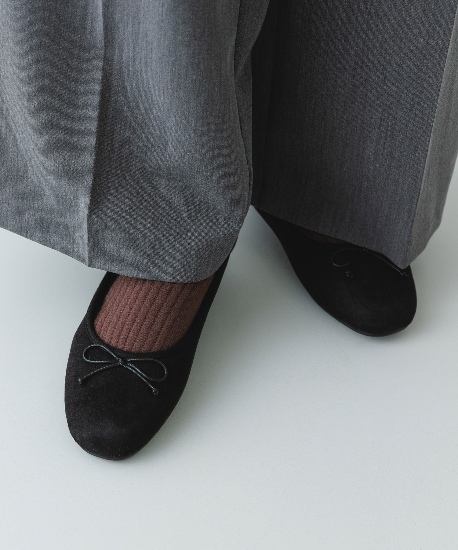 撥水フラッフィーバレエシューズ BLACK 37