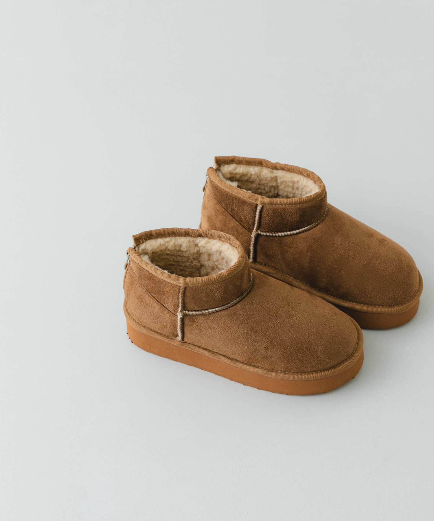 撥水フラッフィームートンブーツ CAMEL 36