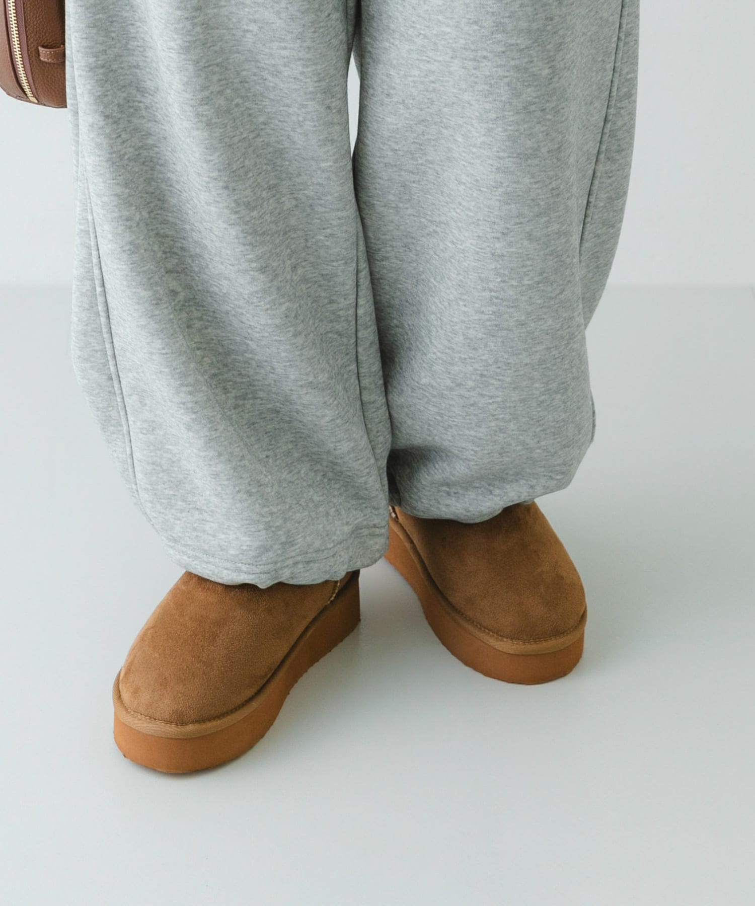 撥水フラッフィームートンブーツ CAMEL 36