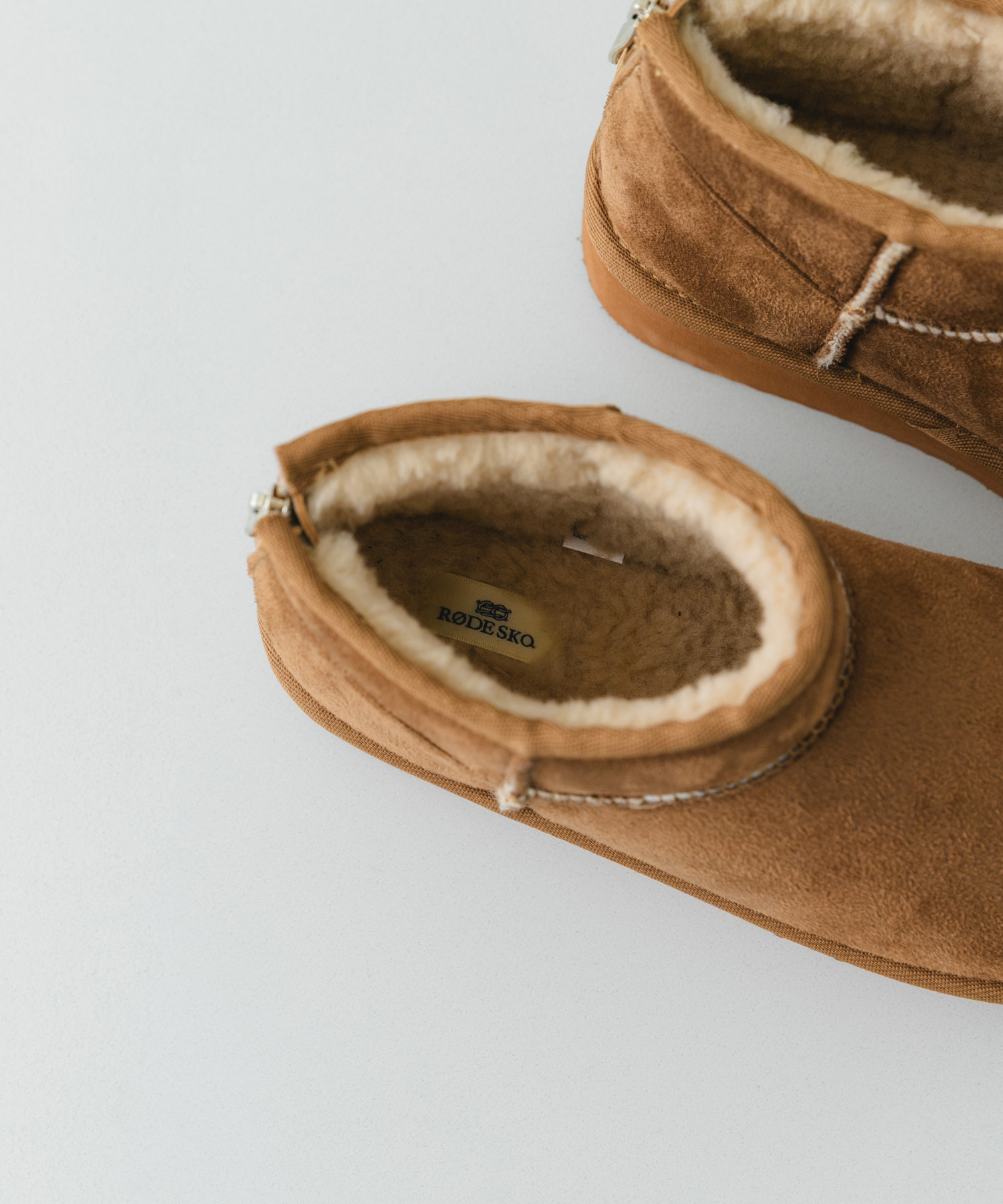 撥水フラッフィームートンブーツ CAMEL 36