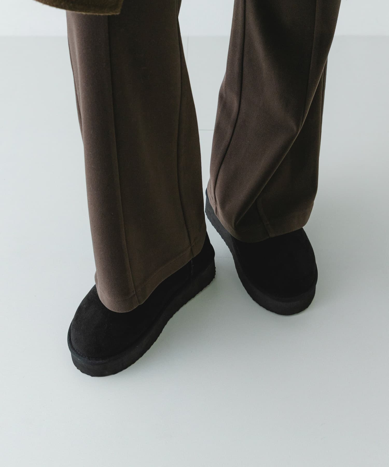 撥水フラッフィームートンブーツ BLACK 36