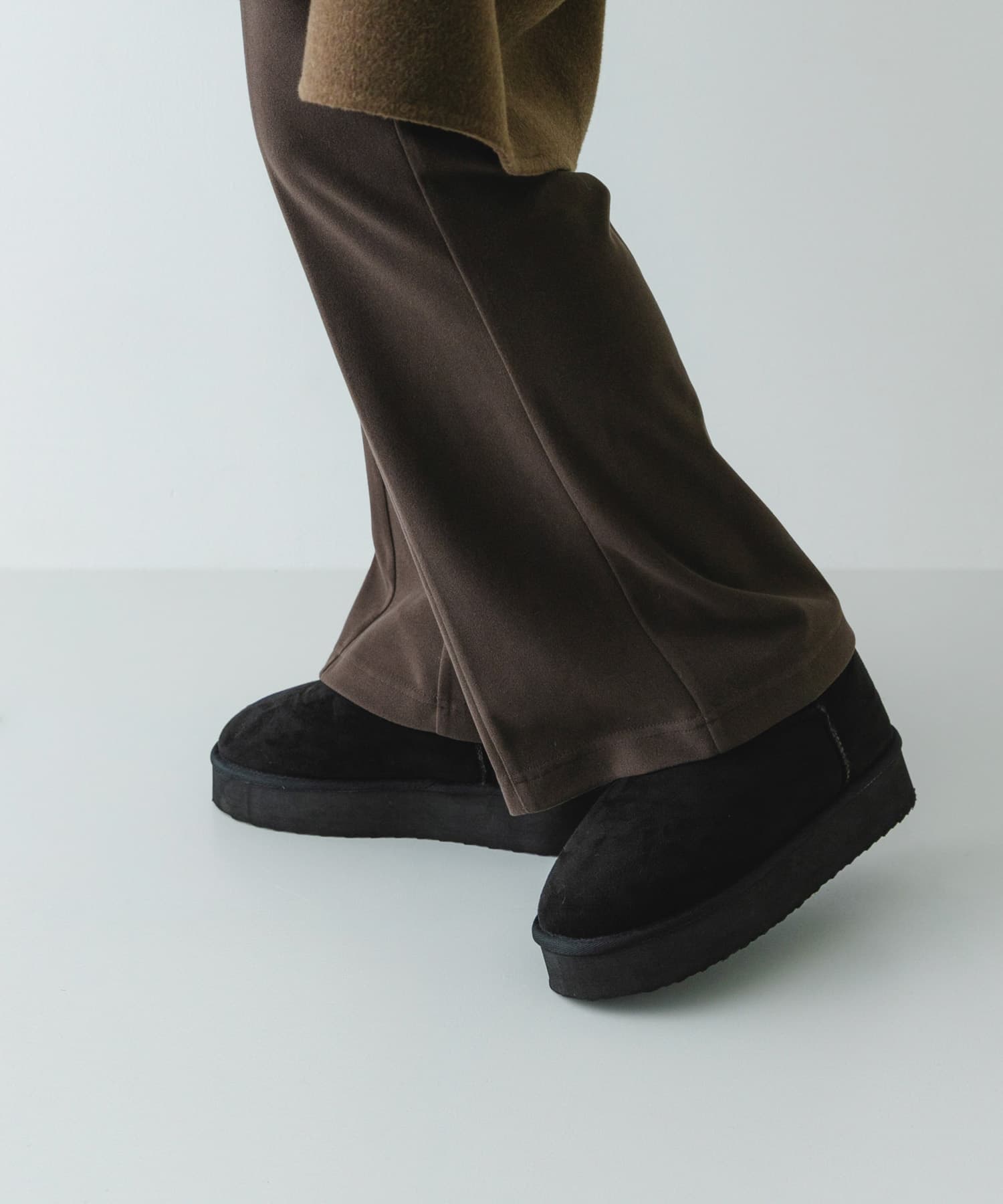 撥水フラッフィームートンブーツ BLACK 36