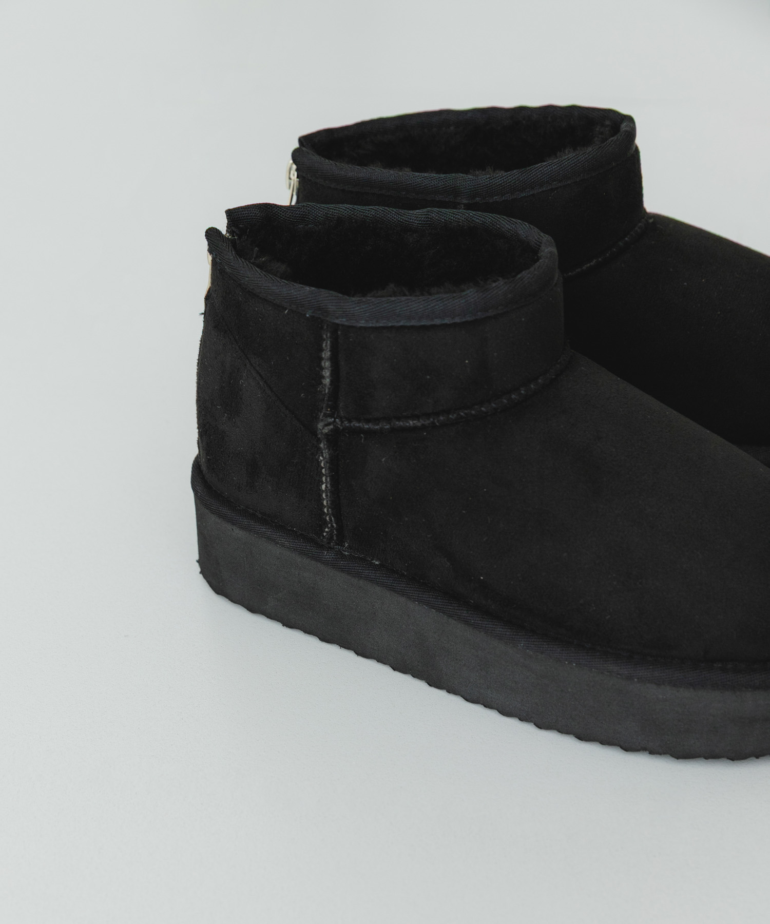 撥水フラッフィームートンブーツ BLACK 36