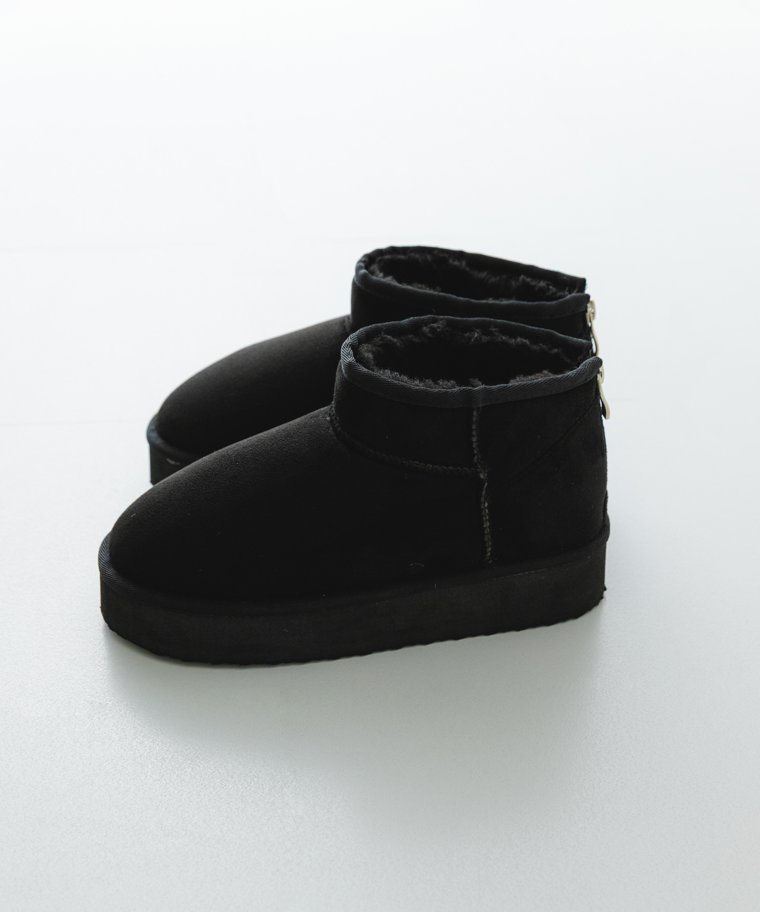 撥水フラッフィームートンブーツ BLACK 36